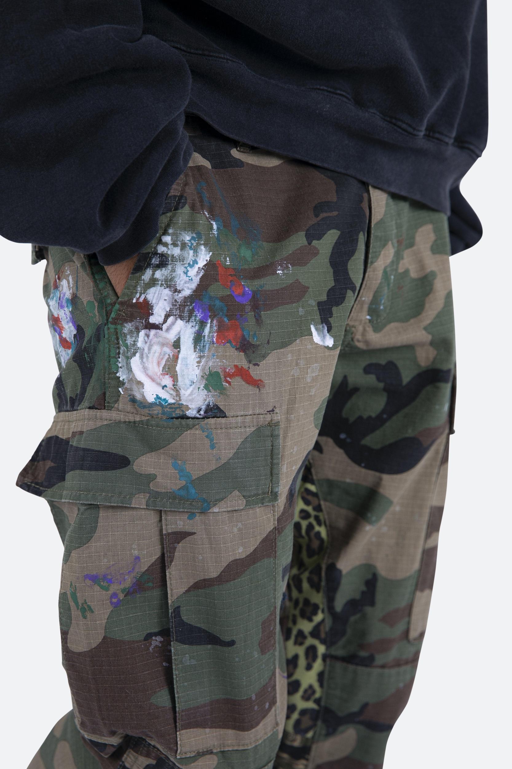 Contrast Bootcut Cargo Pants - Woodland Camo Product Image