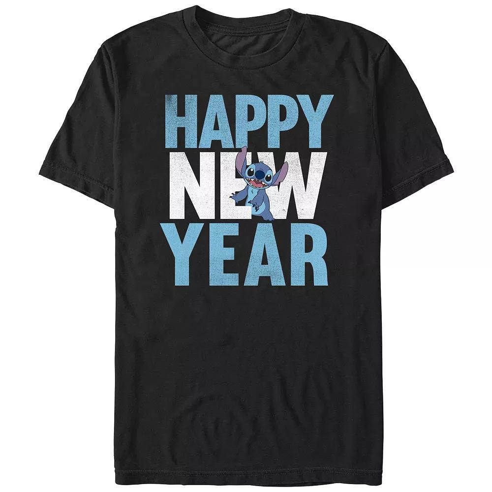 Disney's Lilo & Stitch Happy New Year Stitch Men's Graphic Tee, Size: XXL, Black Product Image