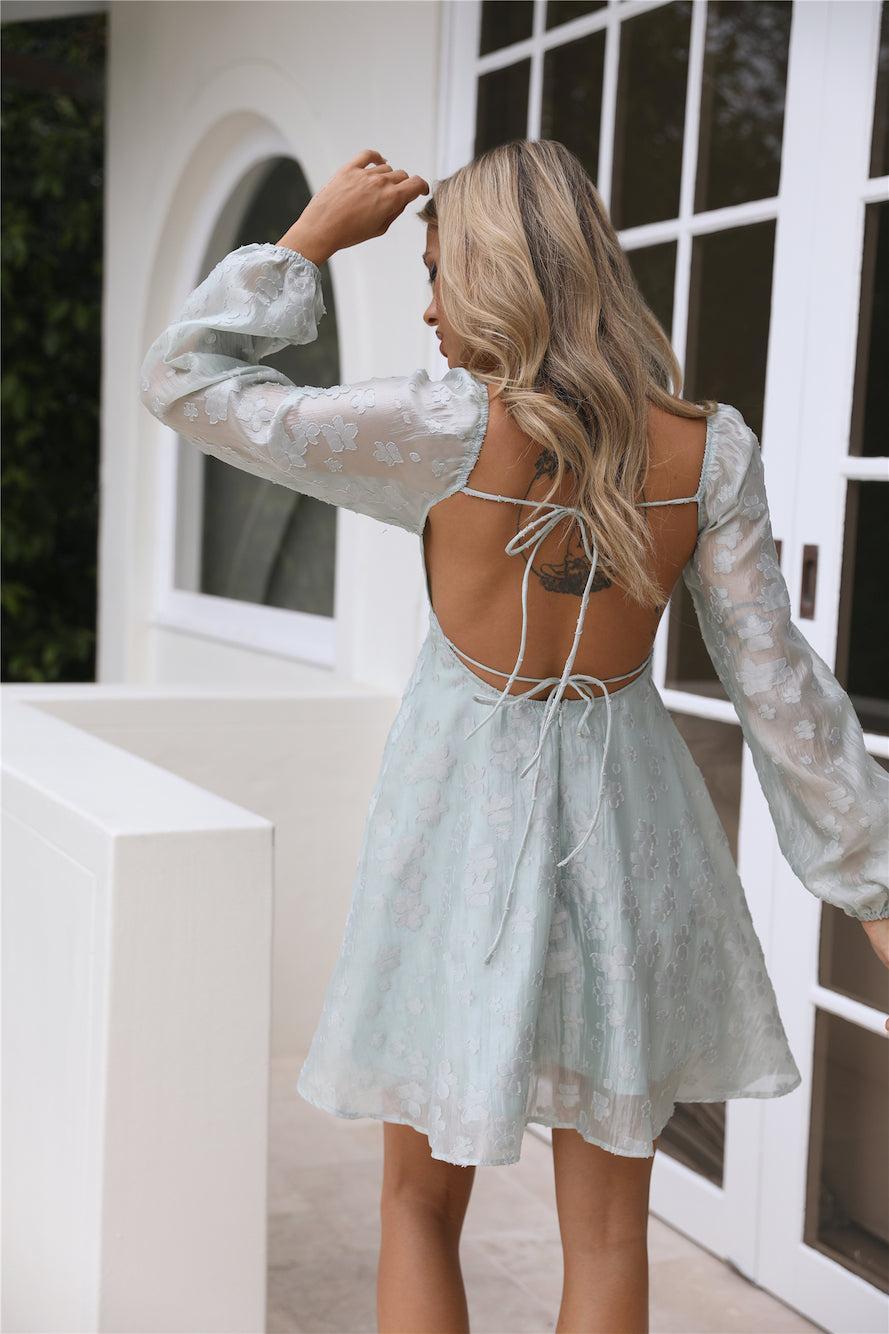 Flirty Mood Mini Dress Green Product Image
