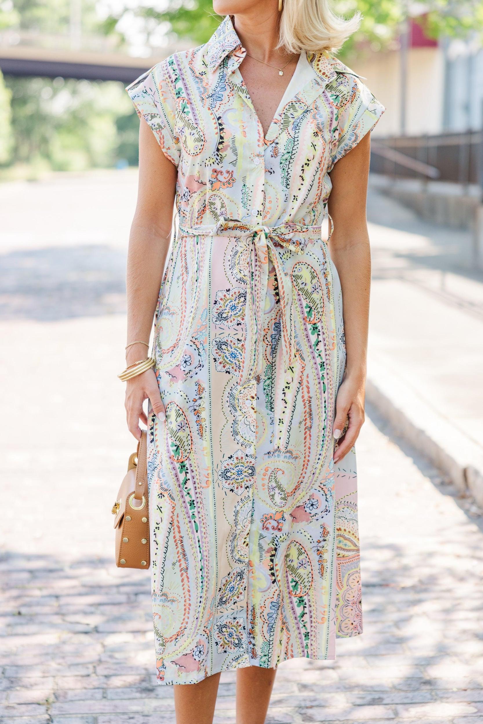 All You've Ever Wanted Green Paisley Midi Dress Female Product Image