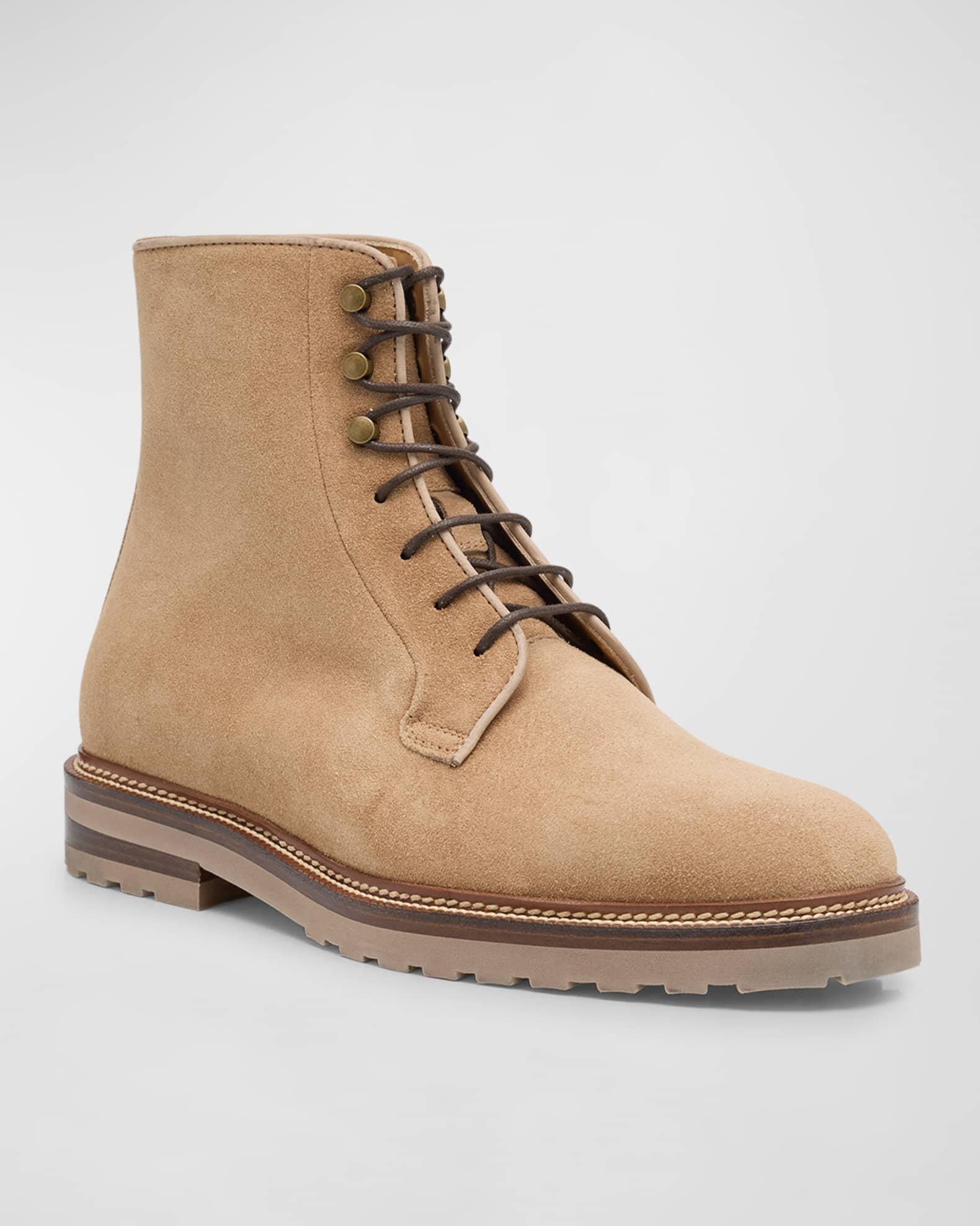 Men's Suede Lace-Up Ankle Boots Product Image