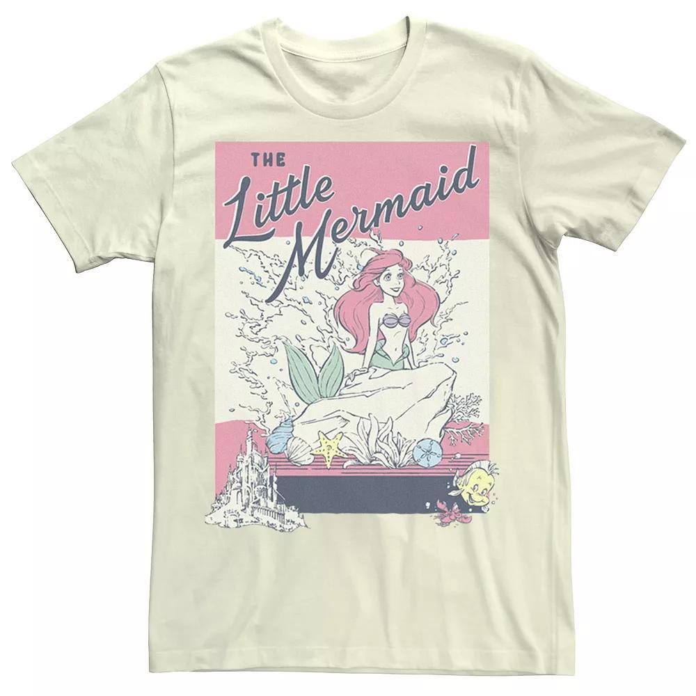 Disney's The Little Mermaid Faded Poster Men's Tee, Size: 3XL, Natural Product Image