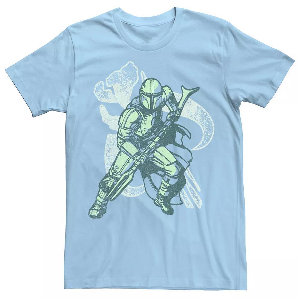 Men's Star Wars Mando Crest Pose Tee, Size: XXL, Light Blue Product Image