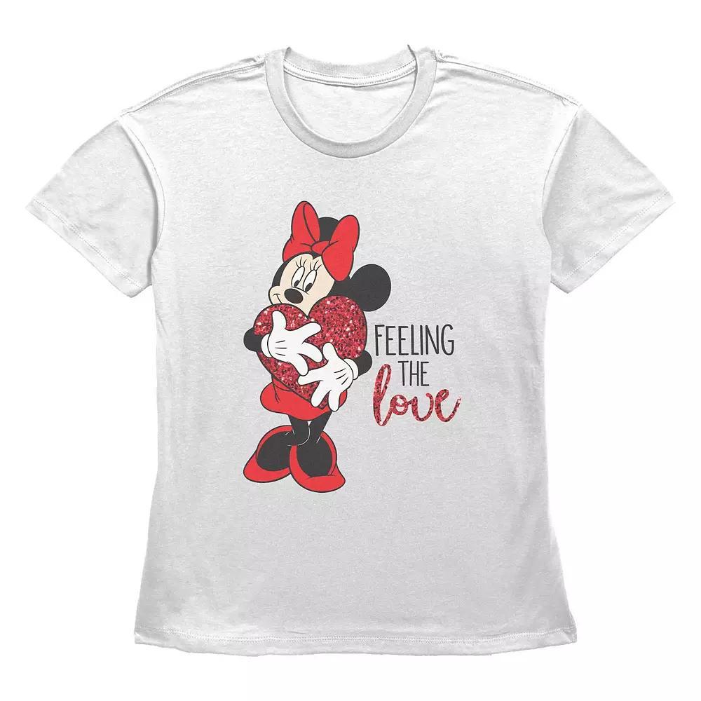 Disney's Minnie Mouse Feeling The Love Women's Graphic Tee, Size: XL, White Product Image