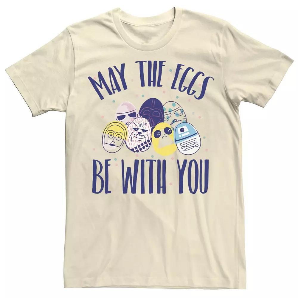 Men's Star Wars Easter May The Eggs Be With You Text Tee, Size: Large, Natural Product Image