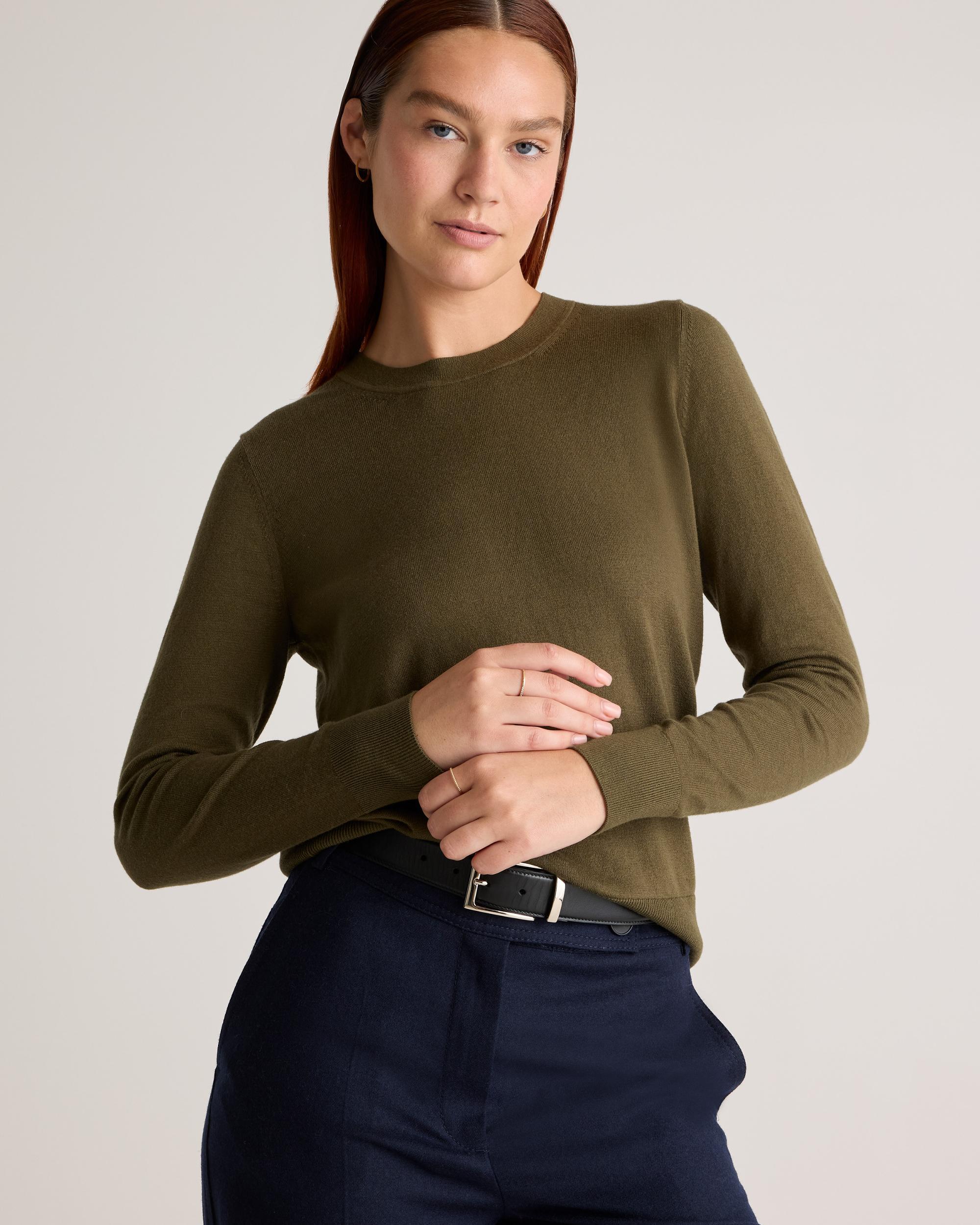 Quince | Women's Lightweight Cotton Cashmere Crew Sweater Organic Cotton Product Image