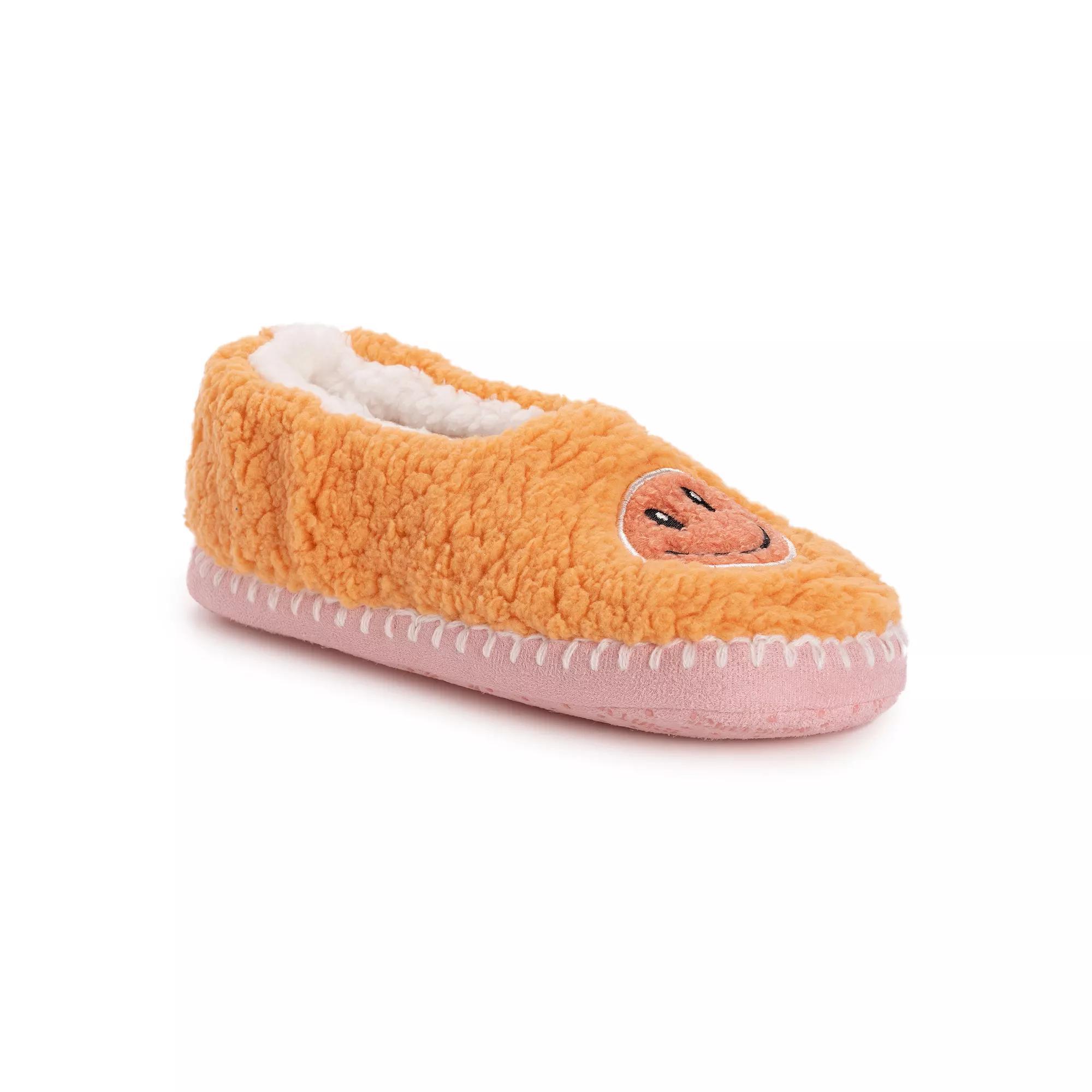 MUK LUKS Sherpa Smiley Women's Ballet Flat Slippers, Size: Large-XL, Orange Product Image
