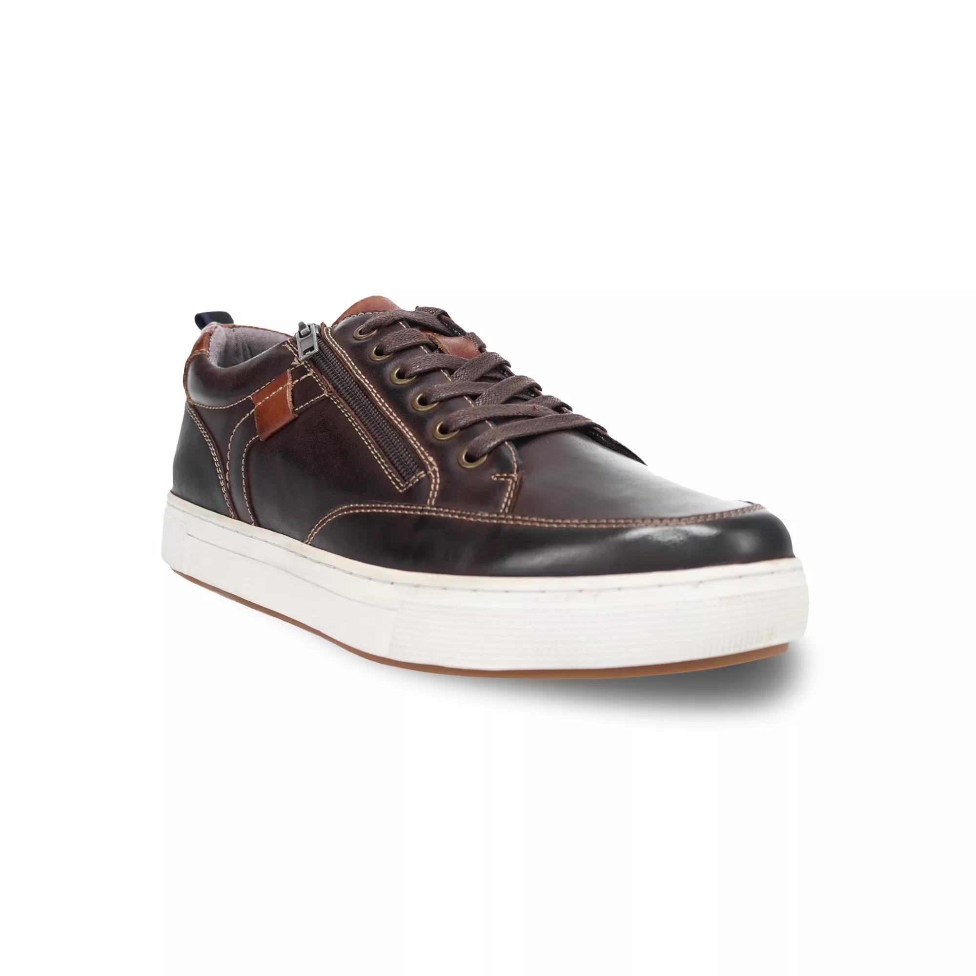 Propet Karsten Men's Leather Sneakers, Size: 9 XW, Brown Product Image