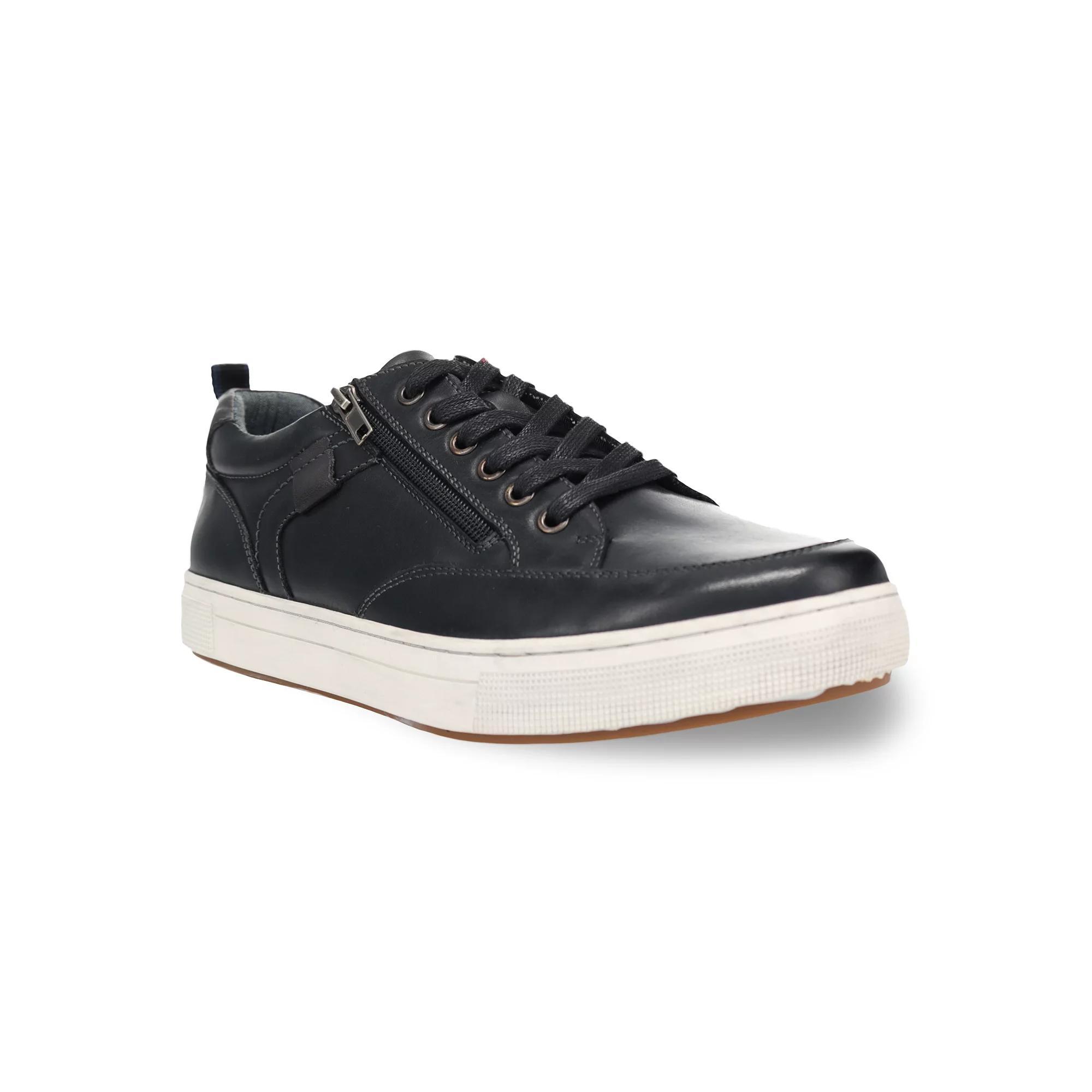 Propet Karsten Men's Leather Sneakers, Size: 9.5 Wide, Black Product Image