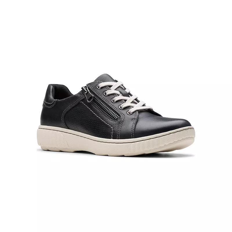 Clarks® Women's Leather Casual Slip-On Shoes, Size: 7.5, Black Product Image