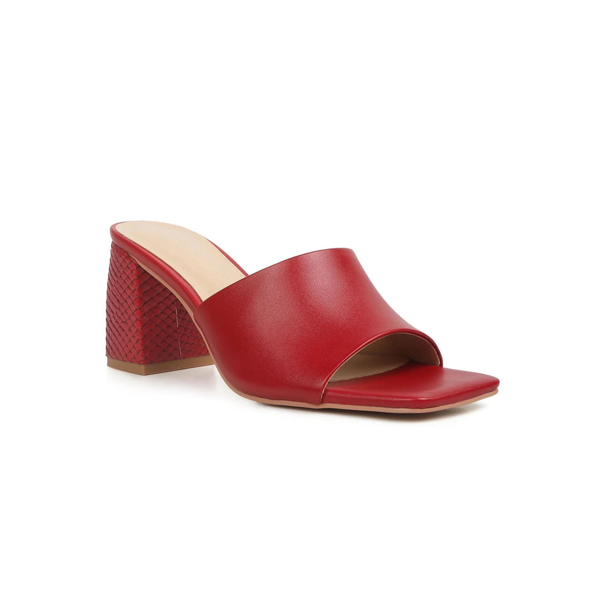 Rag & Co Women's Block Heel Leather Sandals, Size: 10, Purple Product Image