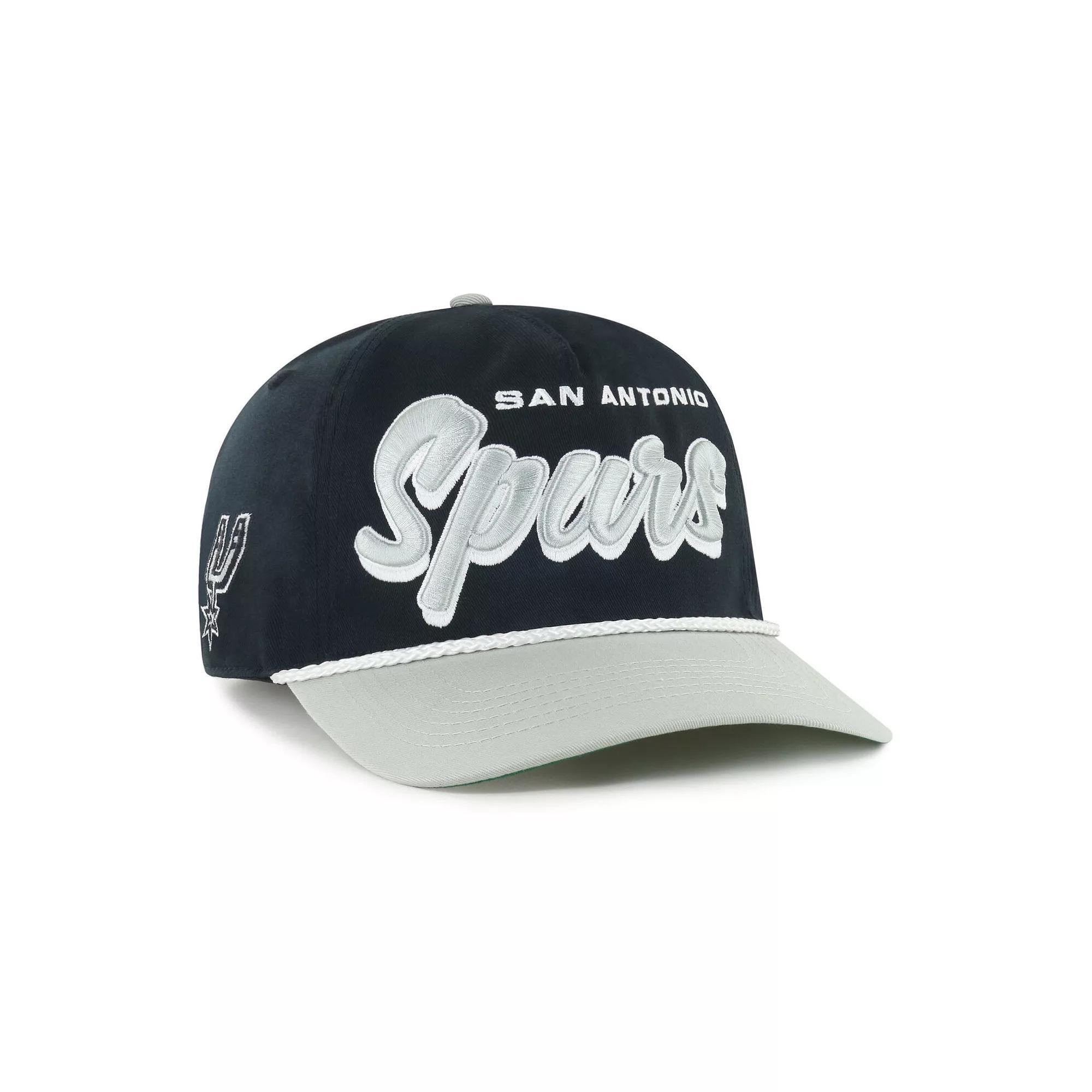 Men's '47 Black/Silver San Antonio Spurs Dropshadow Rope Hitch Adjustable Hat Product Image