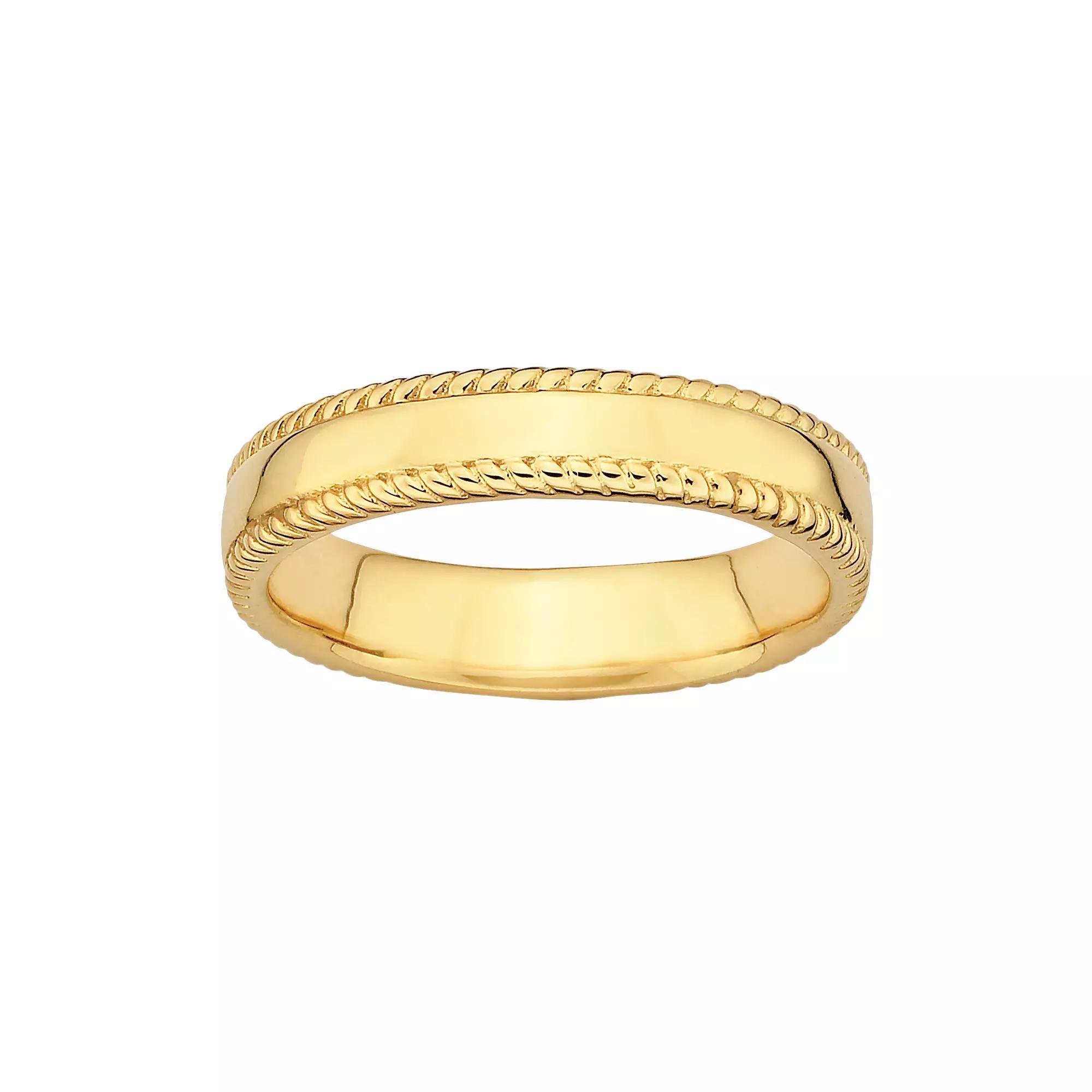 Stacks & Stones 18k Gold Over Silver Milgrain Stack Ring, Women's Product Image
