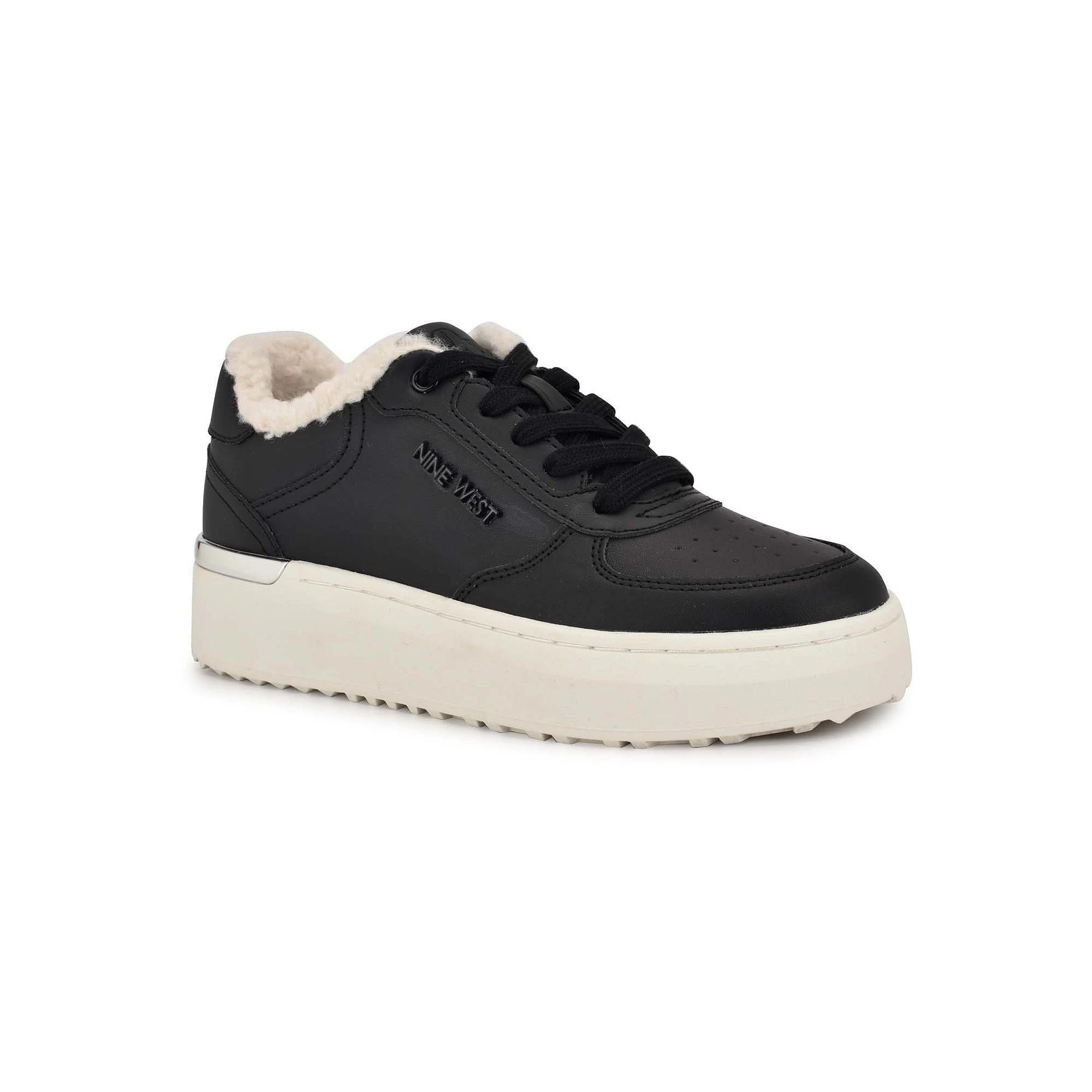 Nine West Cuddly Lace-Up Platform Women's Casual Sneakers, Size: 6, Black Product Image