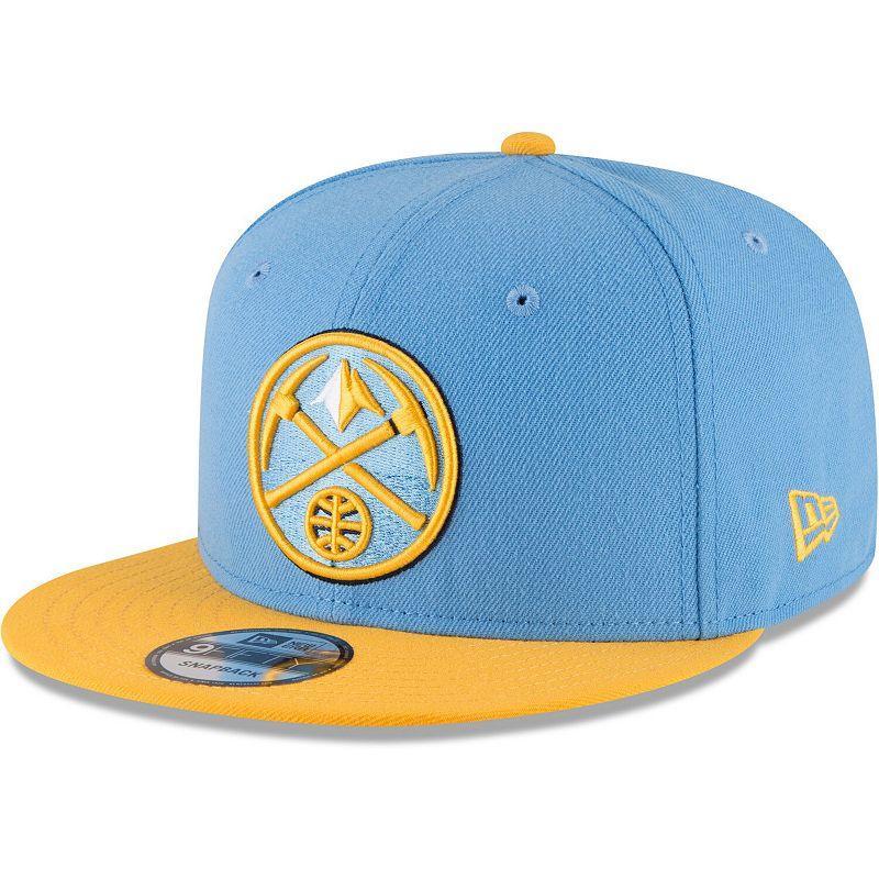 Mens New Era Light Blue/Gold Denver Nuggets Two-Tone 9FIFTY Adjustable Hat Product Image