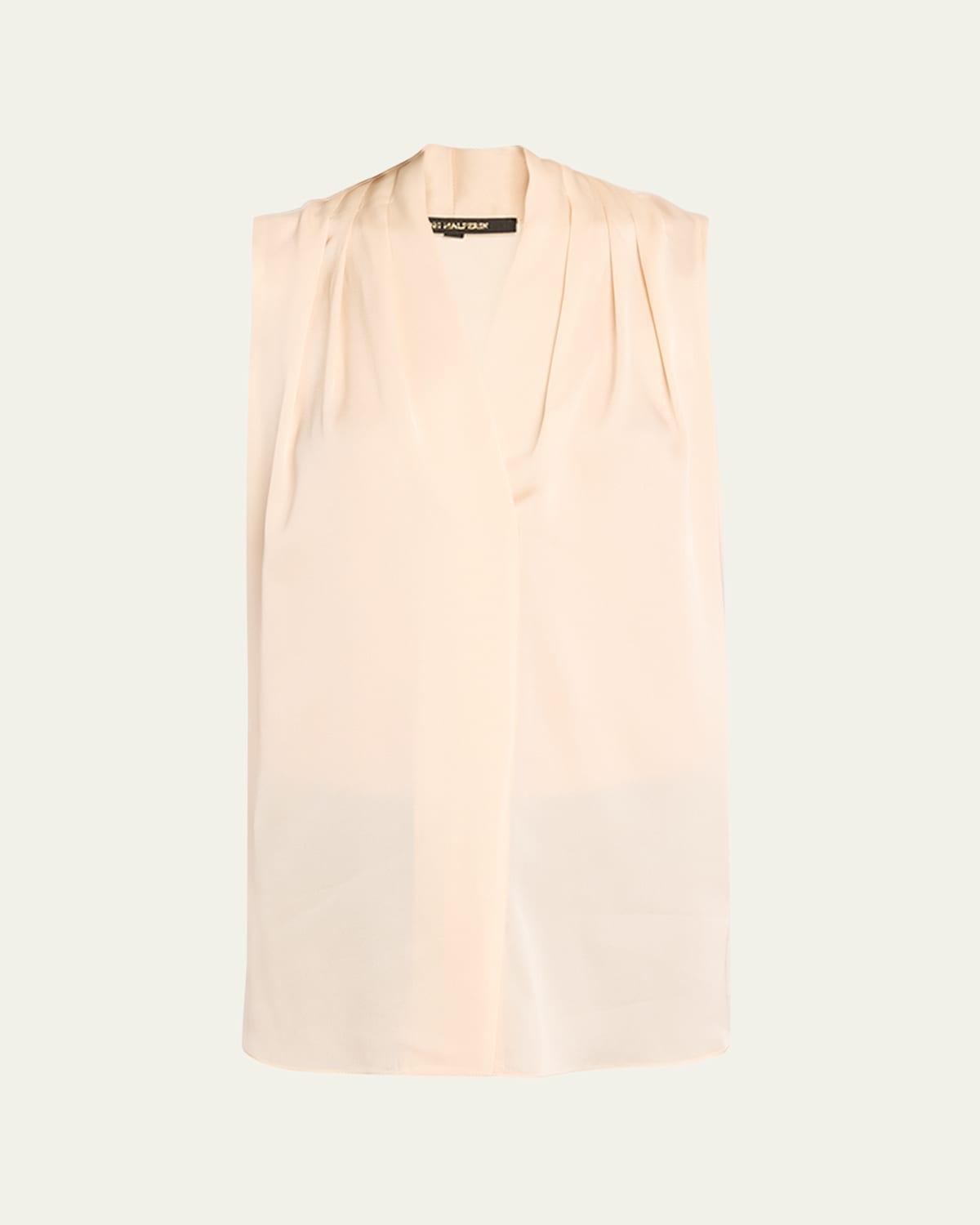 Womens Mila Sleeveless Silk-Blend Blouse Product Image