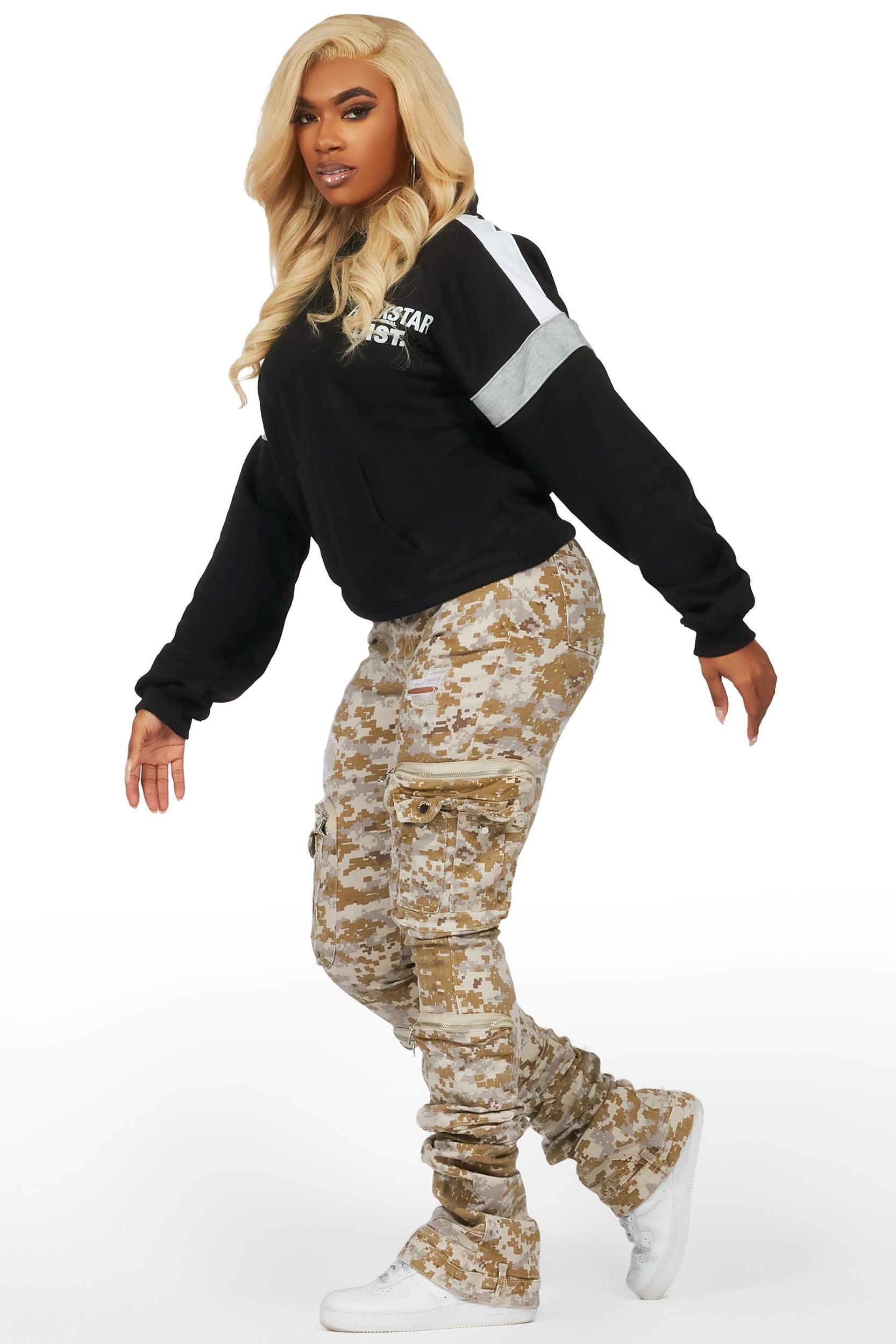 Tameeka Black/Camo Hoodie & Jean Set Female Product Image