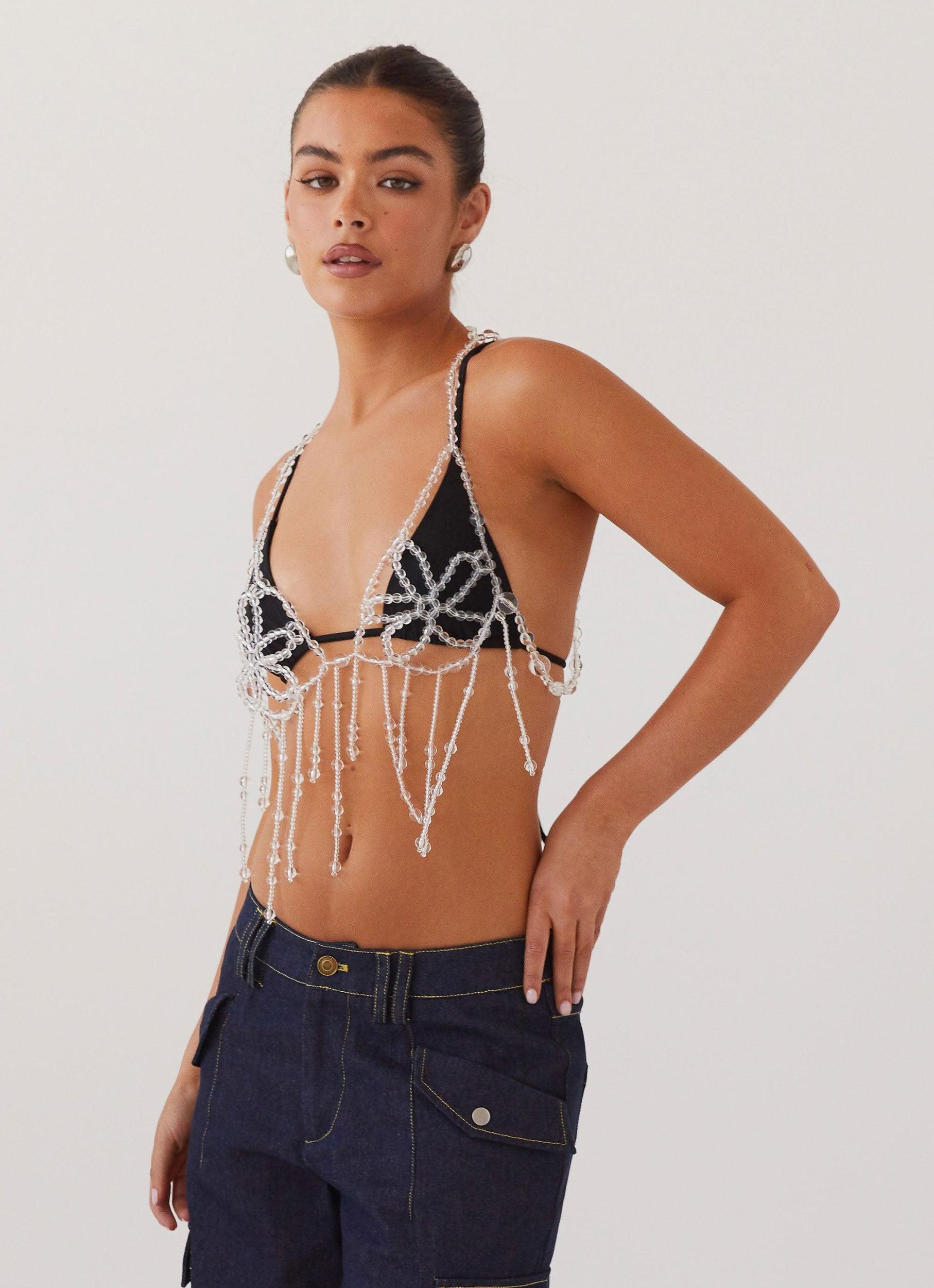 Zaira Beaded Vest Top - Opal Product Image