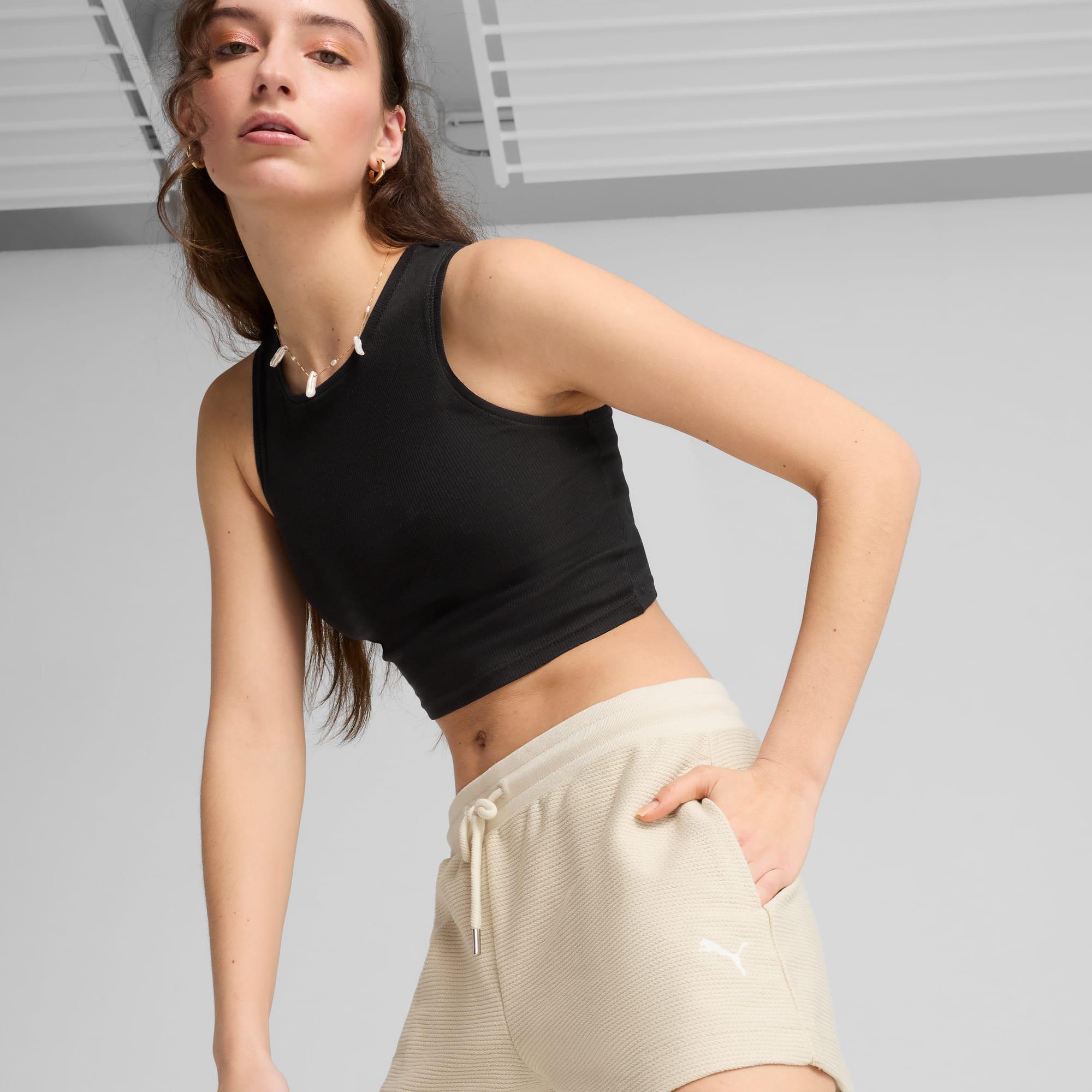 PUMA Premium Essentials A-Line Women's 4" Jacquard Shorts Product Image