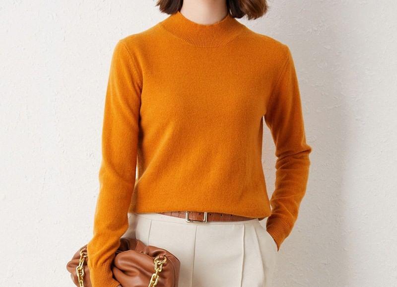 Mock Neck Ribbed Sweater Product Image
