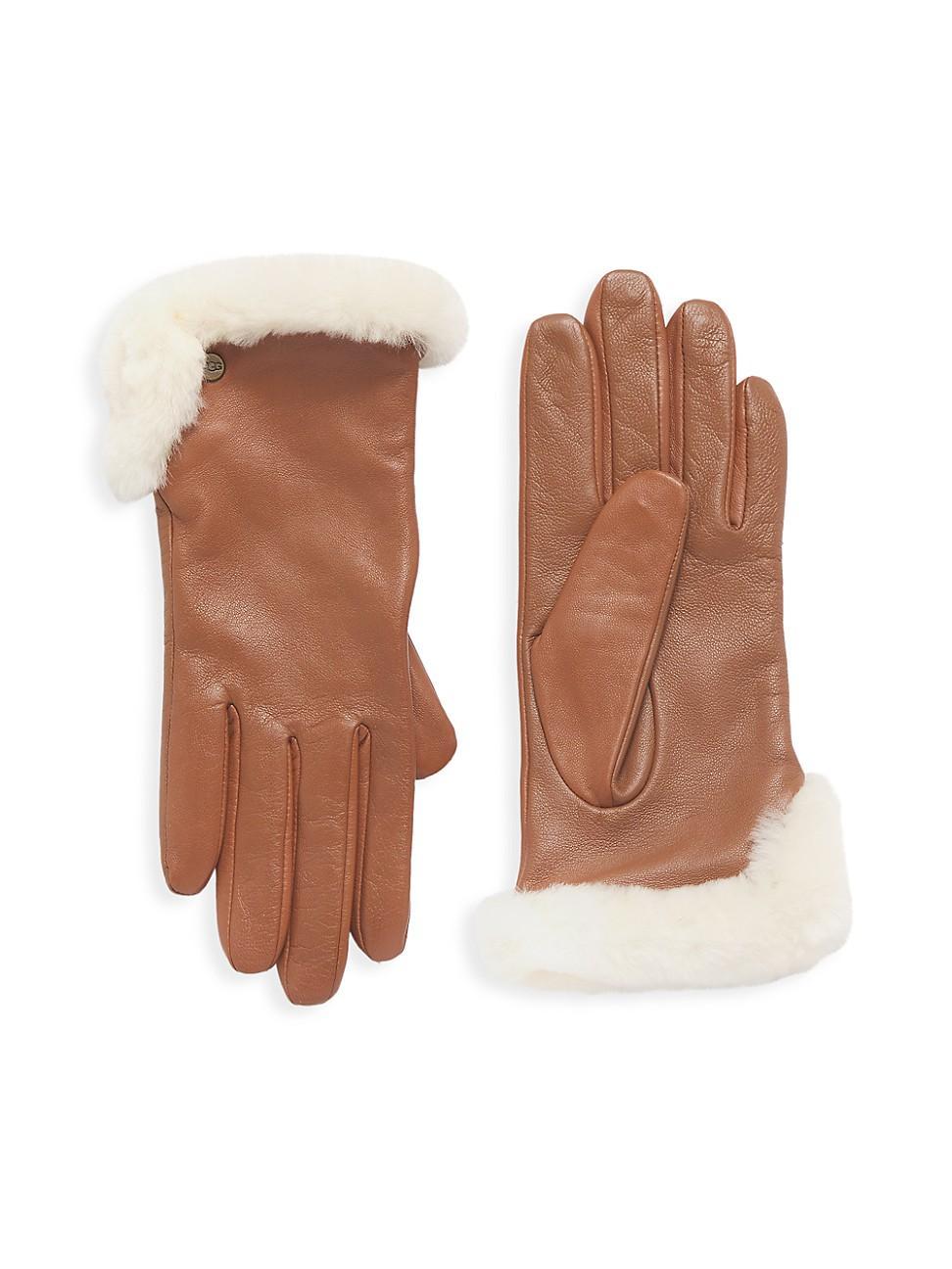 Leather & Shearling Vent Gloves Product Image