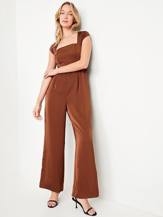Fit &amp; Flare Satin Jumpsuit Product Image
