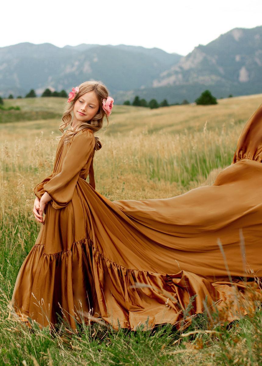 Leana Impact Dress in Dark Honey Girls Product Image