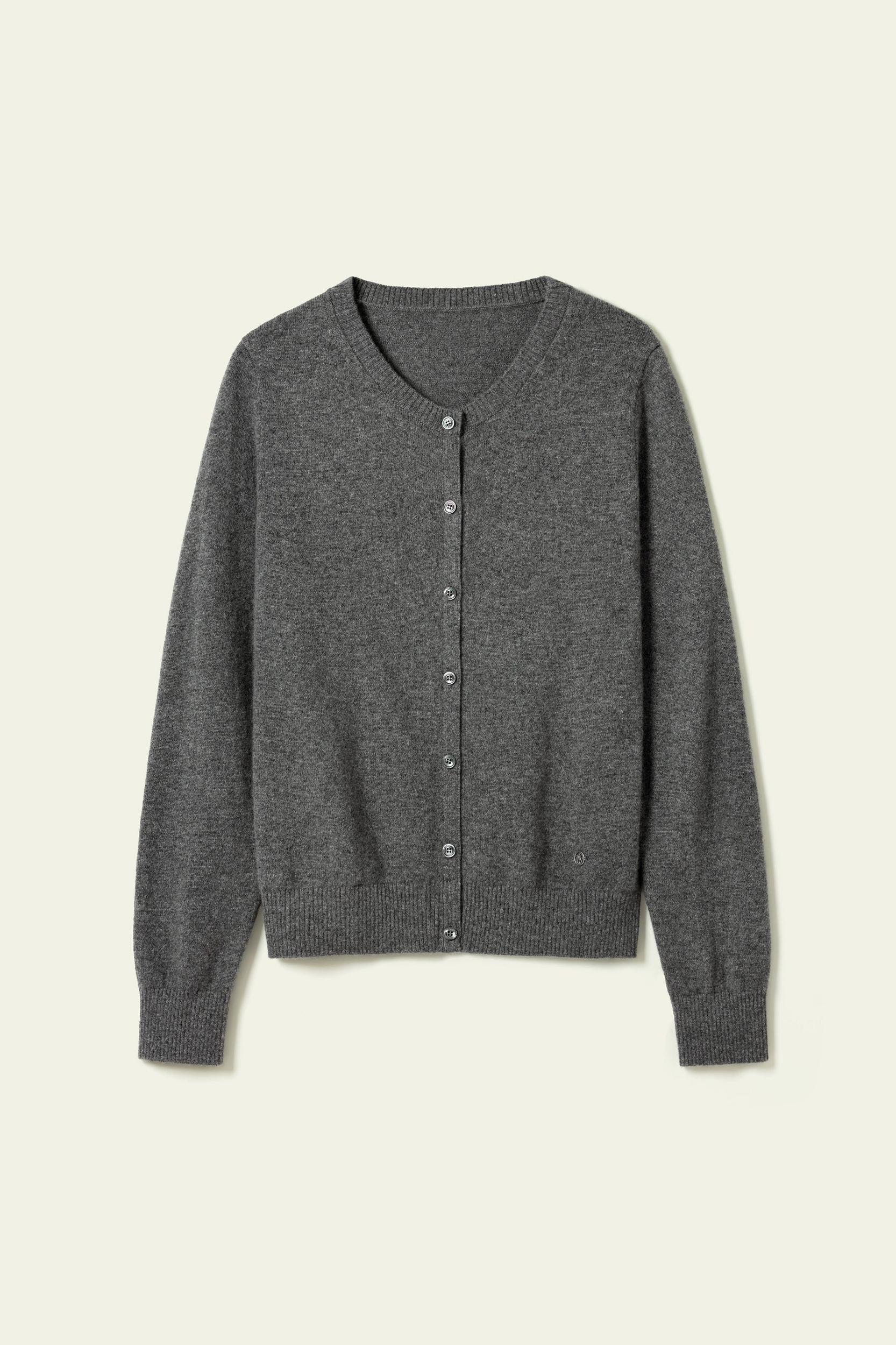 Cashmere Fitted Crew Neck Cardigan Product Image