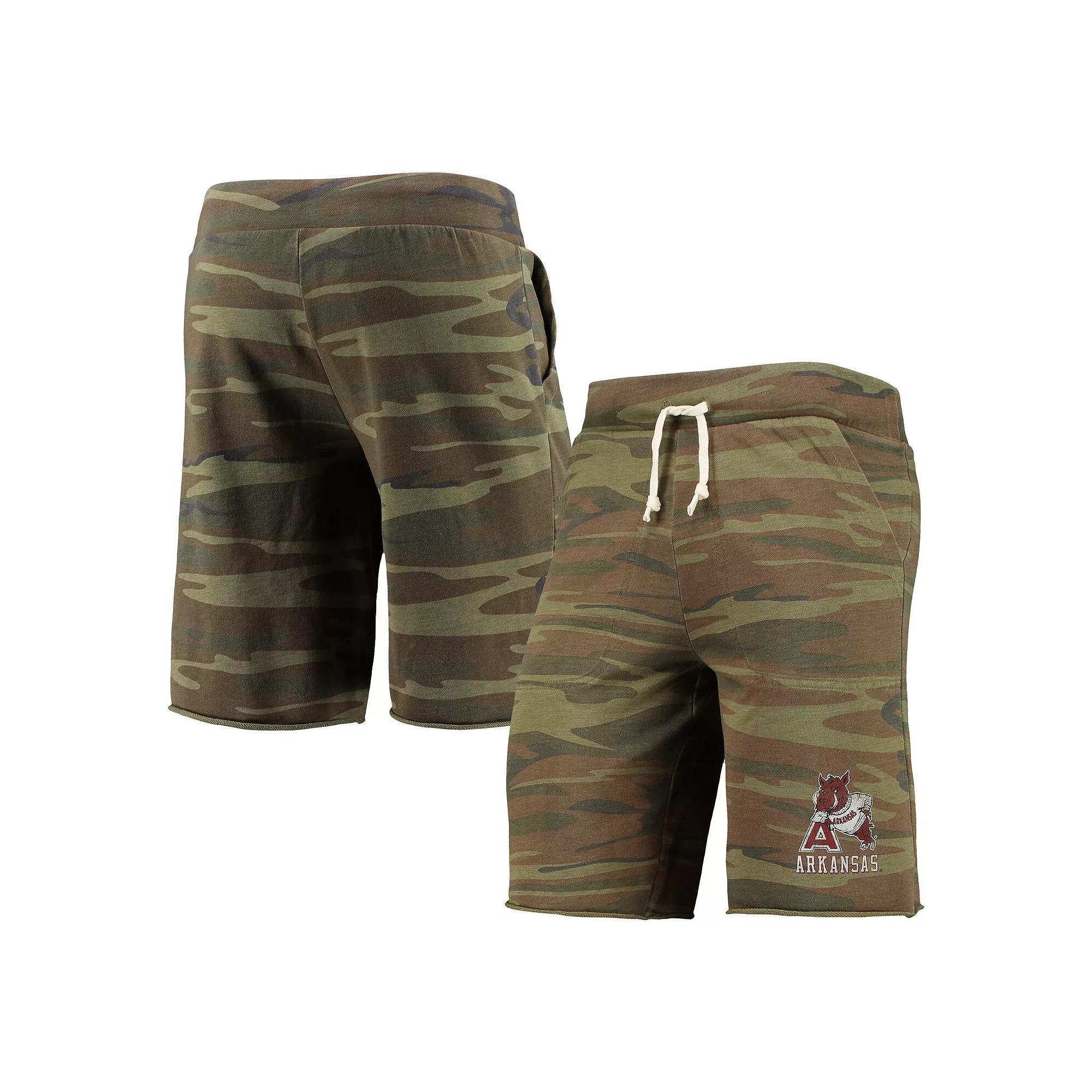 Men's Camo Alternative Apparel Arkansas Razorbacks Victory Lounge Shorts, Size: Medium, Green Product Image