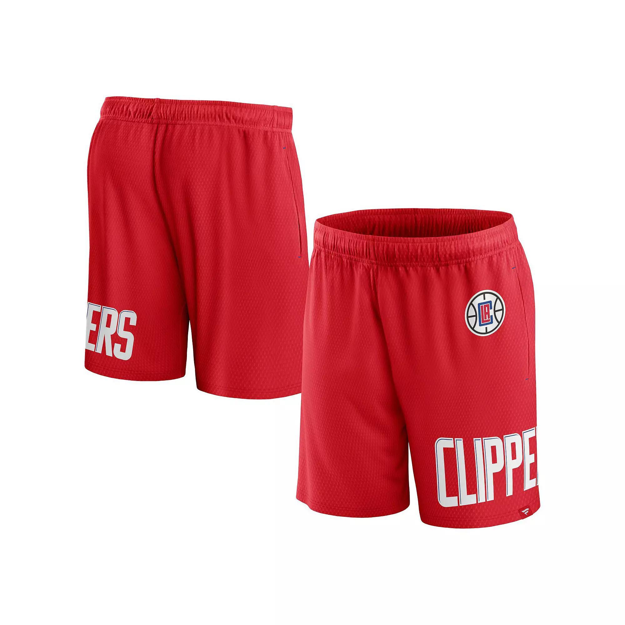 Men's Fanatics Branded Red LA Clippers Free Throw Mesh Shorts, Size: 3XL Product Image