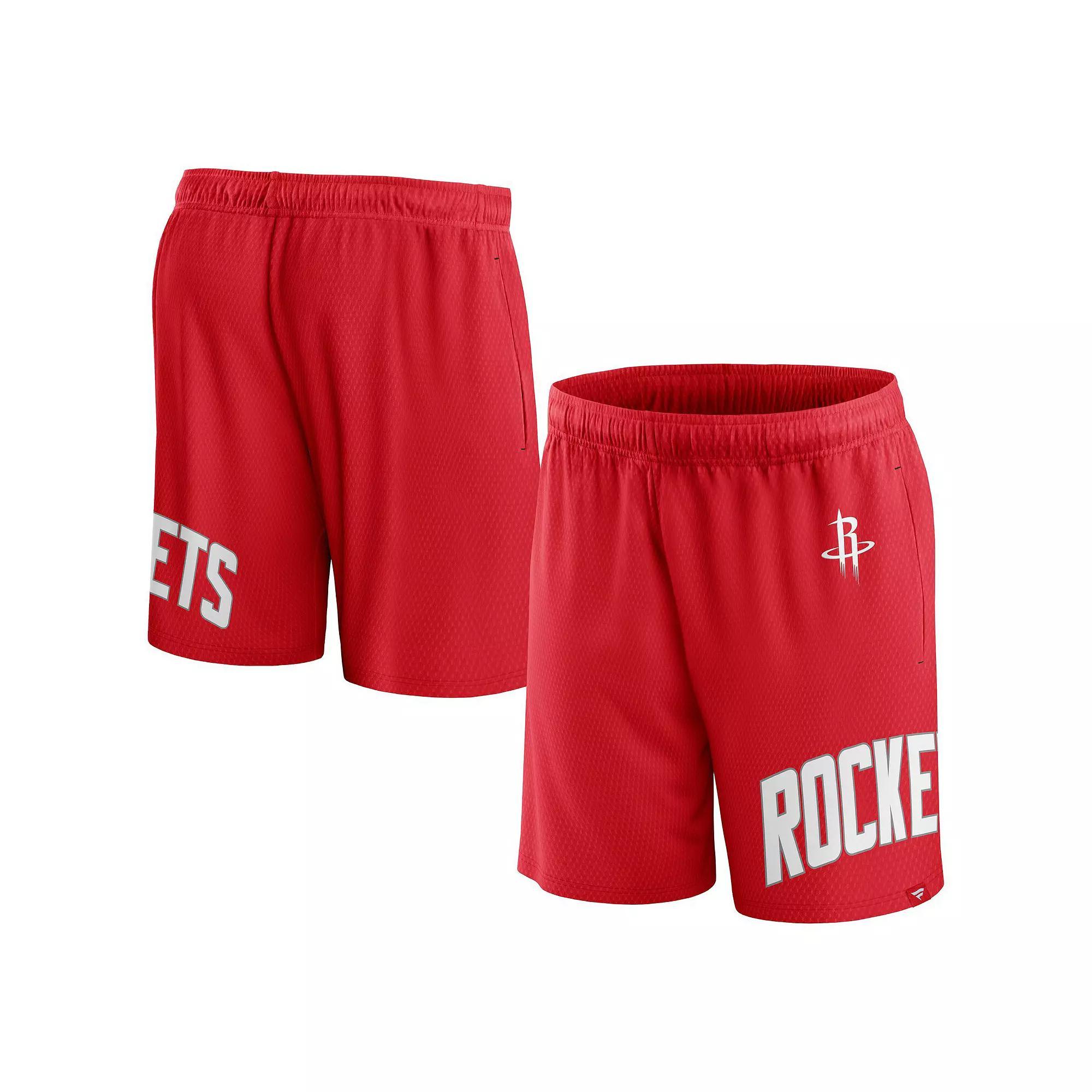Men's Fanatics Branded Red Houston Rockets Free Throw Mesh Shorts, Size: XL Product Image