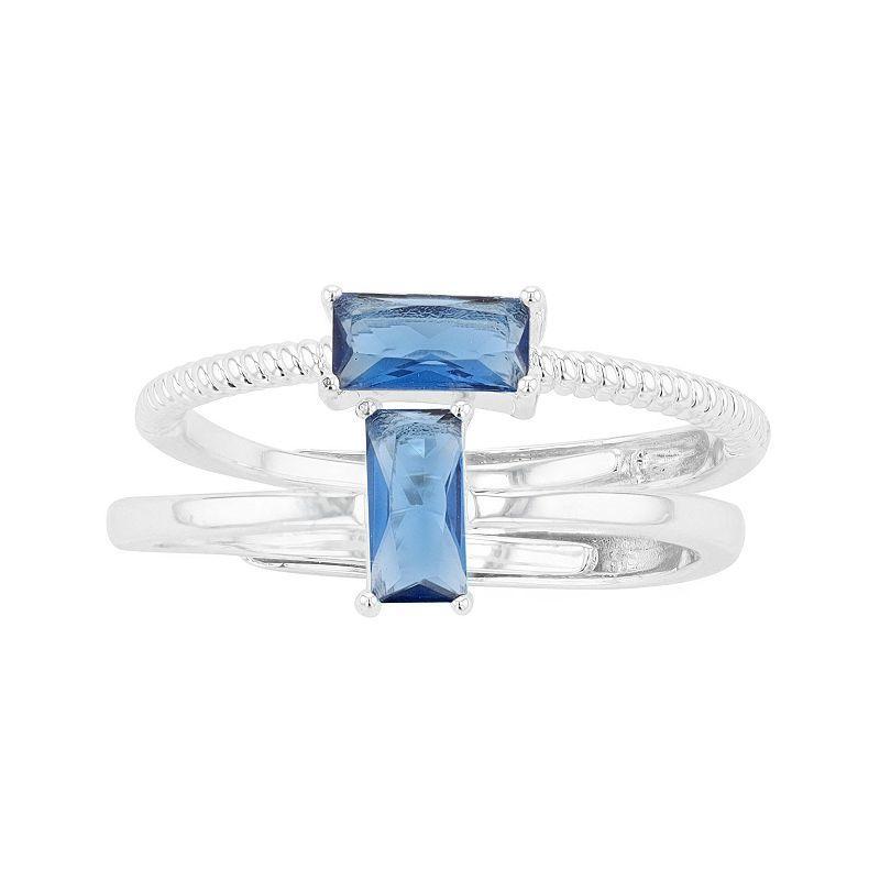 City Luxe Birthstone Simulated Gemstone Duo Ring Set, Women's, Gold Tone September Product Image