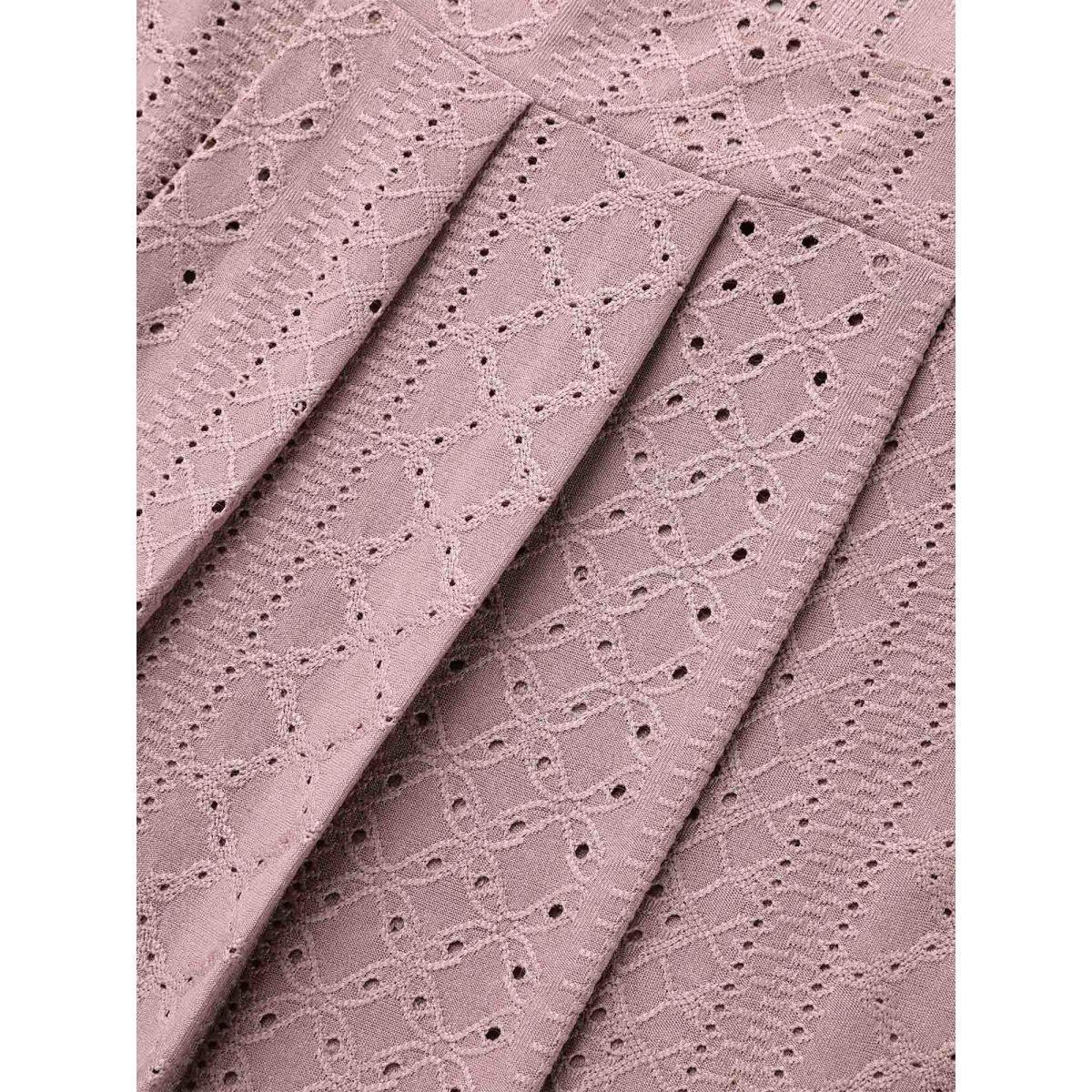 Plus Size Textured Cut-Out Square Neck Shirt DustyPink Women Casual Texture Square Neck Everyday T-shirts BloomChic 10/M Product Image
