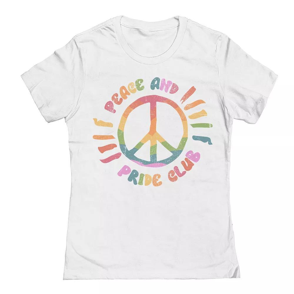 Junior's Grayson Threads The Label Peace And Pride Club Pride Graphic Tee, Women's, Size: XXL, White Product Image