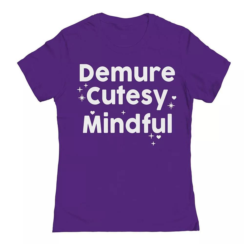 Junior's Grayson Threads by Tai Apparel Demure Cutesy Mindful Graphic Tee, Girl's, Size: XL, Purple Rush Product Image
