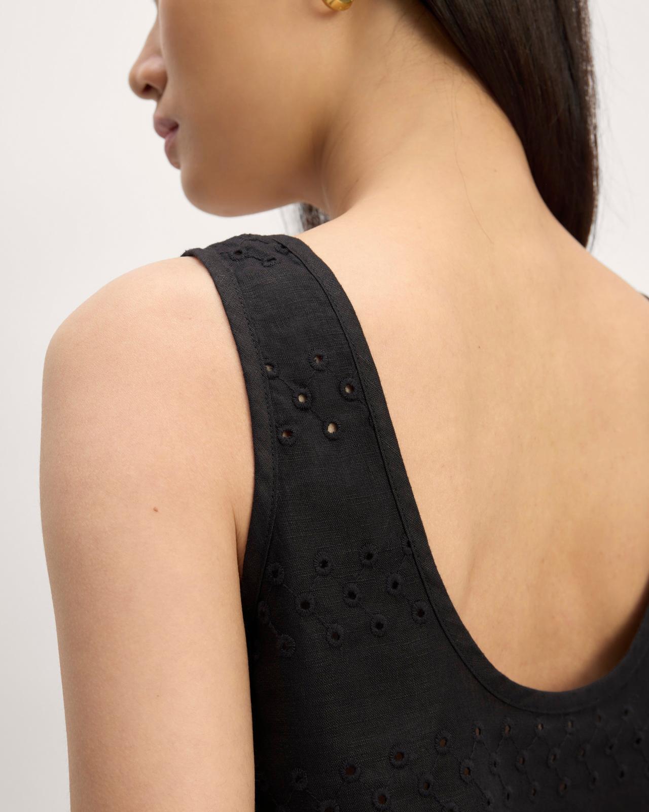 The Linen Eyelet Scoop-Neck Tank Product Image