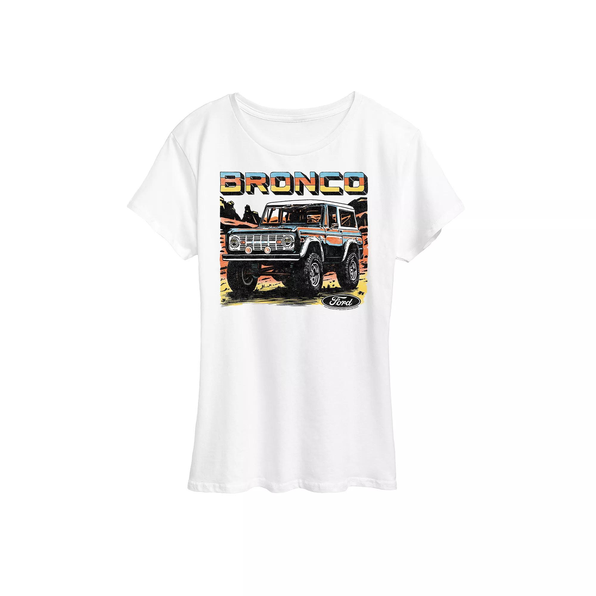 Womens Ford Bronco Illustration Graphic Tee Grey Royal Blue Product Image