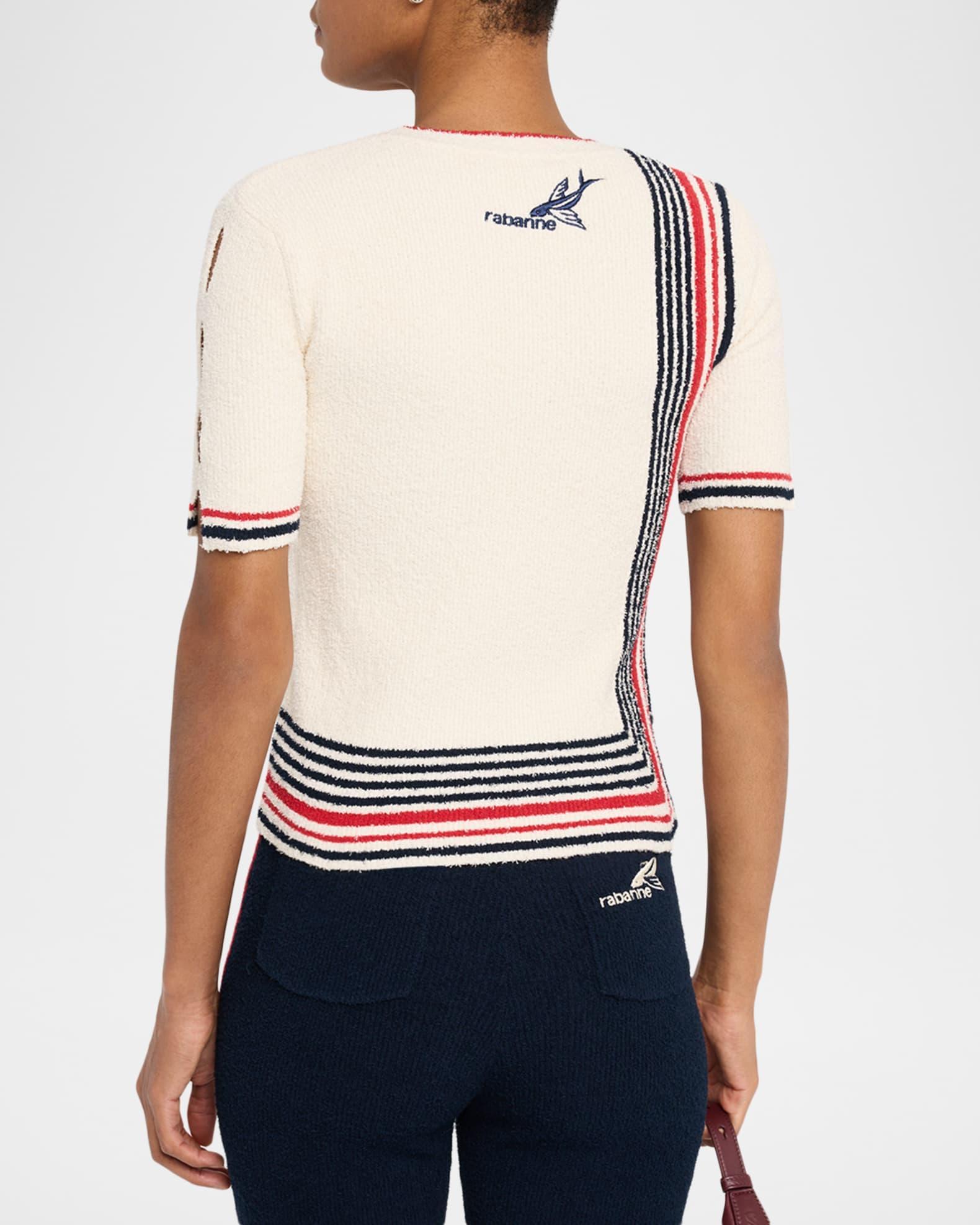 Short-Sleeve Button-Side Rib Sweater Product Image