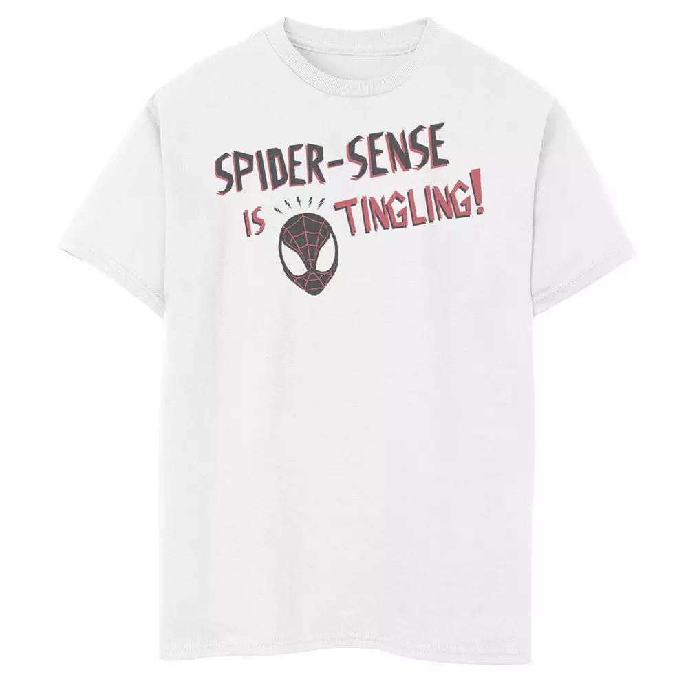 Boys 8-20 Marvel Spider-Man Spider Sense Is Tingling Graphic Tee, Boy's, Size: Medium, White Product Image