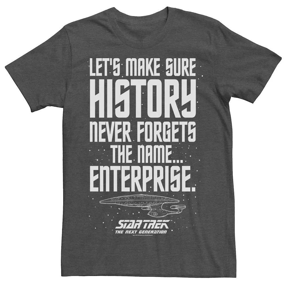 Mens Star Trek Next Generation Enterprise History Tee Grey Heather Product Image