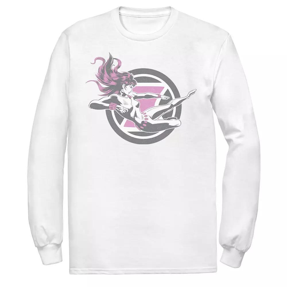 Men's Marvel Black Widow Flying Kick Tee, Size: Small, White Product Image