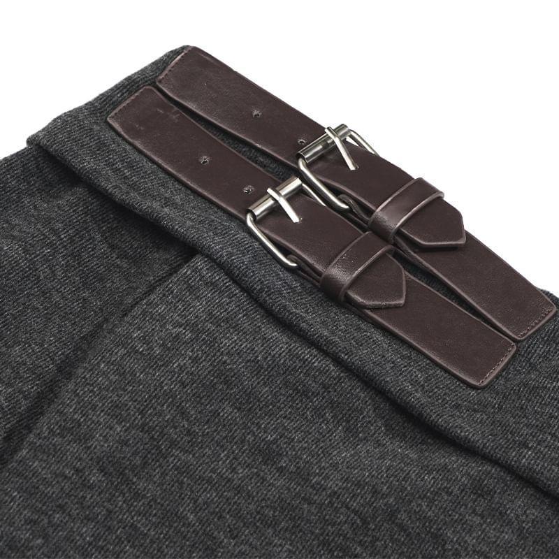 Long-Sleeve Off-Shoulder Belt-Detail Plain Mini Bodycon Dress Product Image