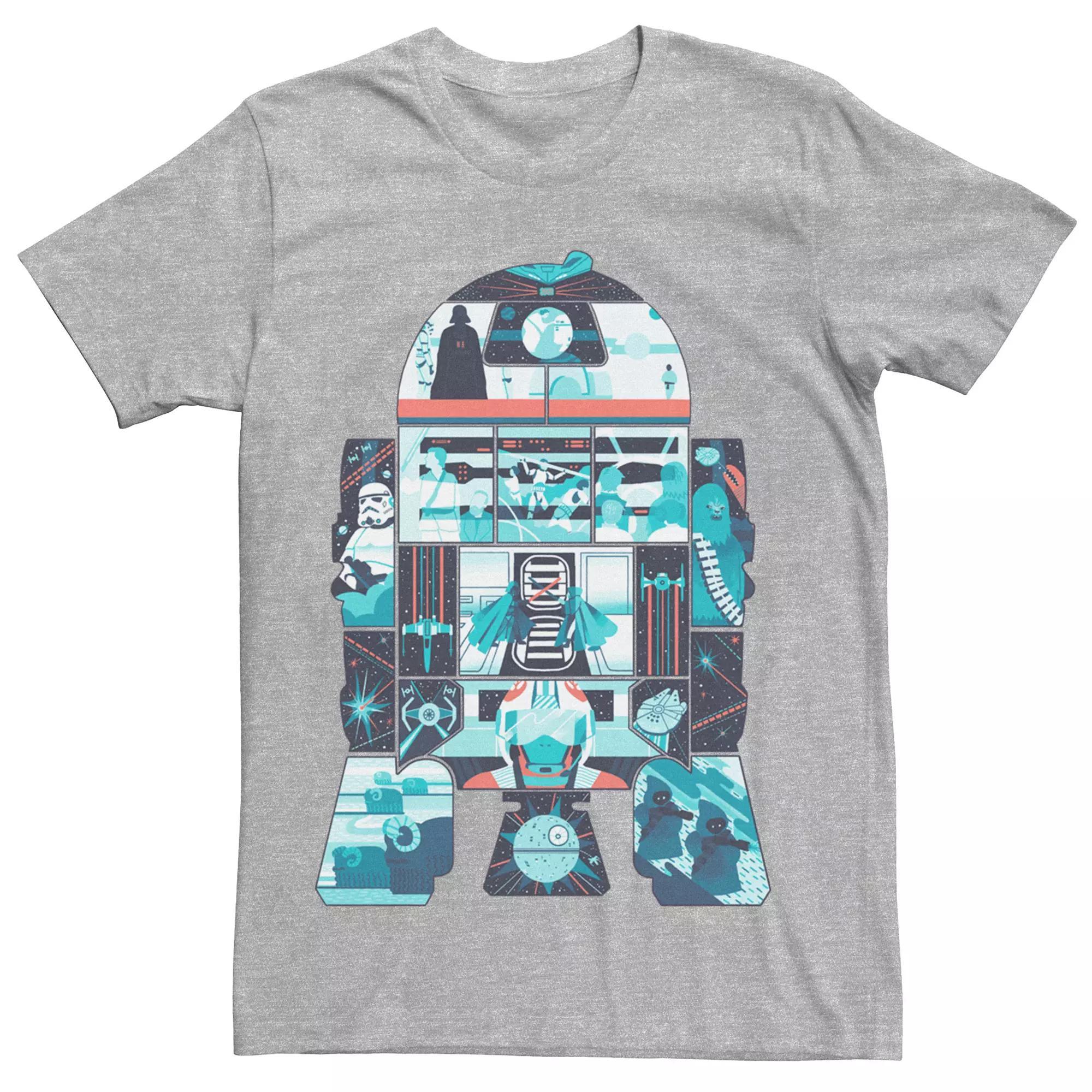 Men's Star Wars R2-D2 Art Fill Tee, Size: Small, Athletic Grey Product Image