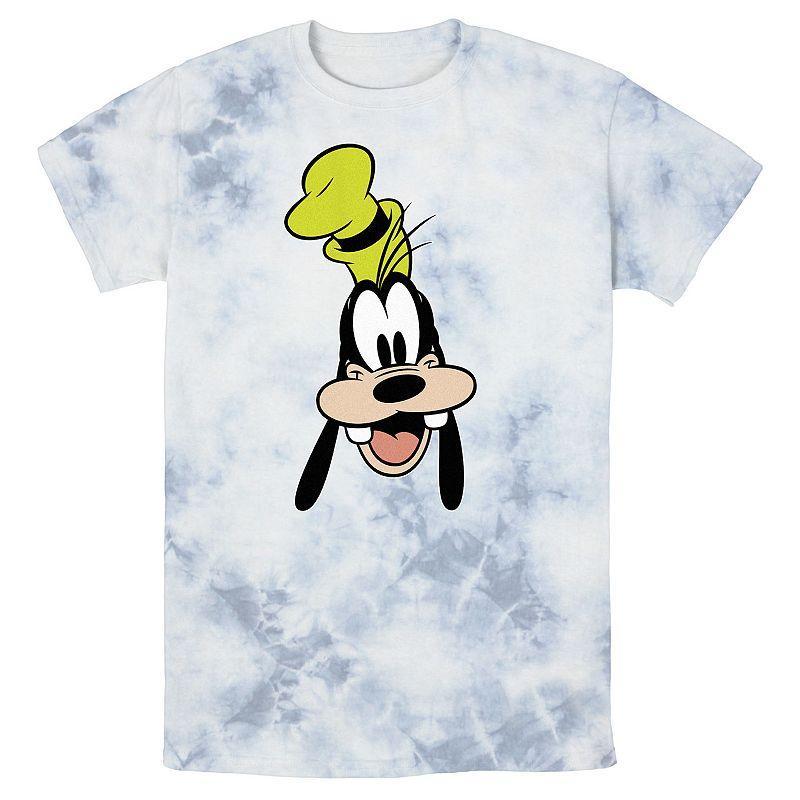 Men's Disney Goofy Open Mouth Big Smile Bomabrd Wash Tee, Size: XL, White Blue Product Image