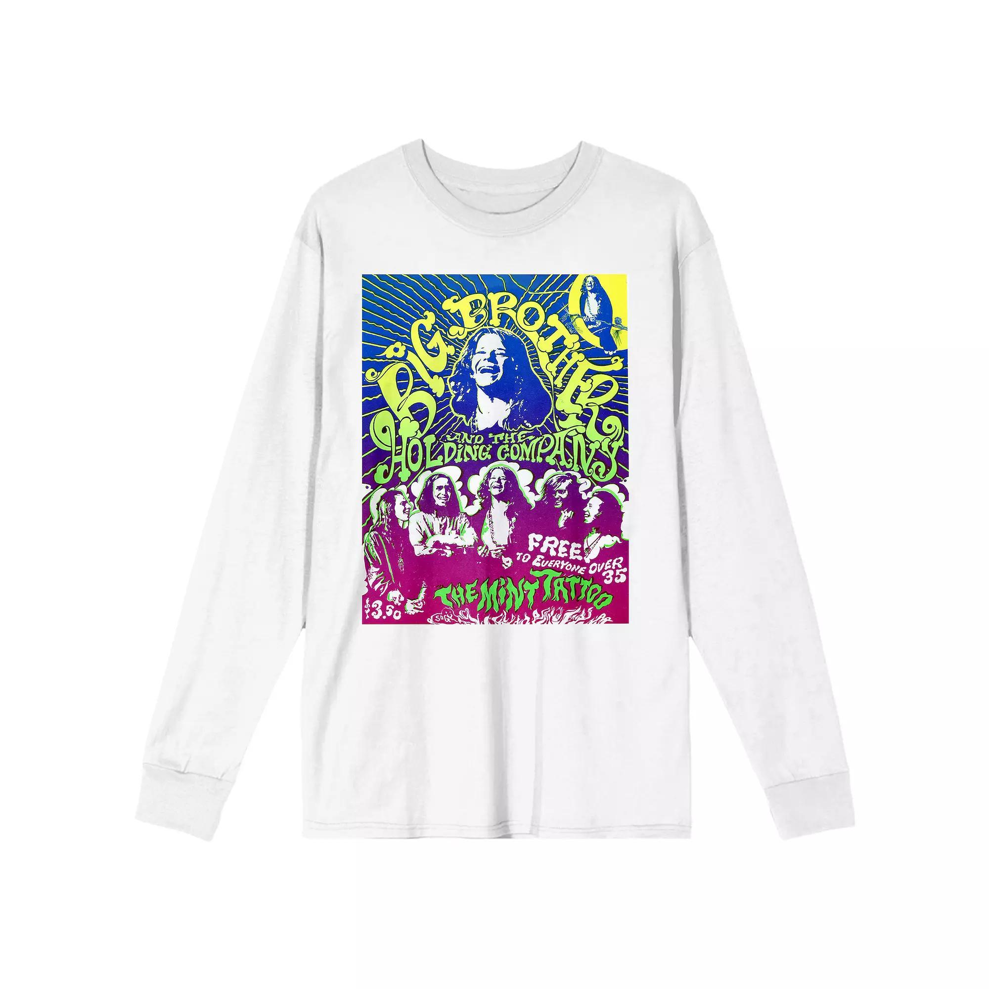 Men's Bioworld Big Brother And The Holding Company Psychedelic Poster Long Sleeve Graphic Tee, Size: Small 36, White Product Image