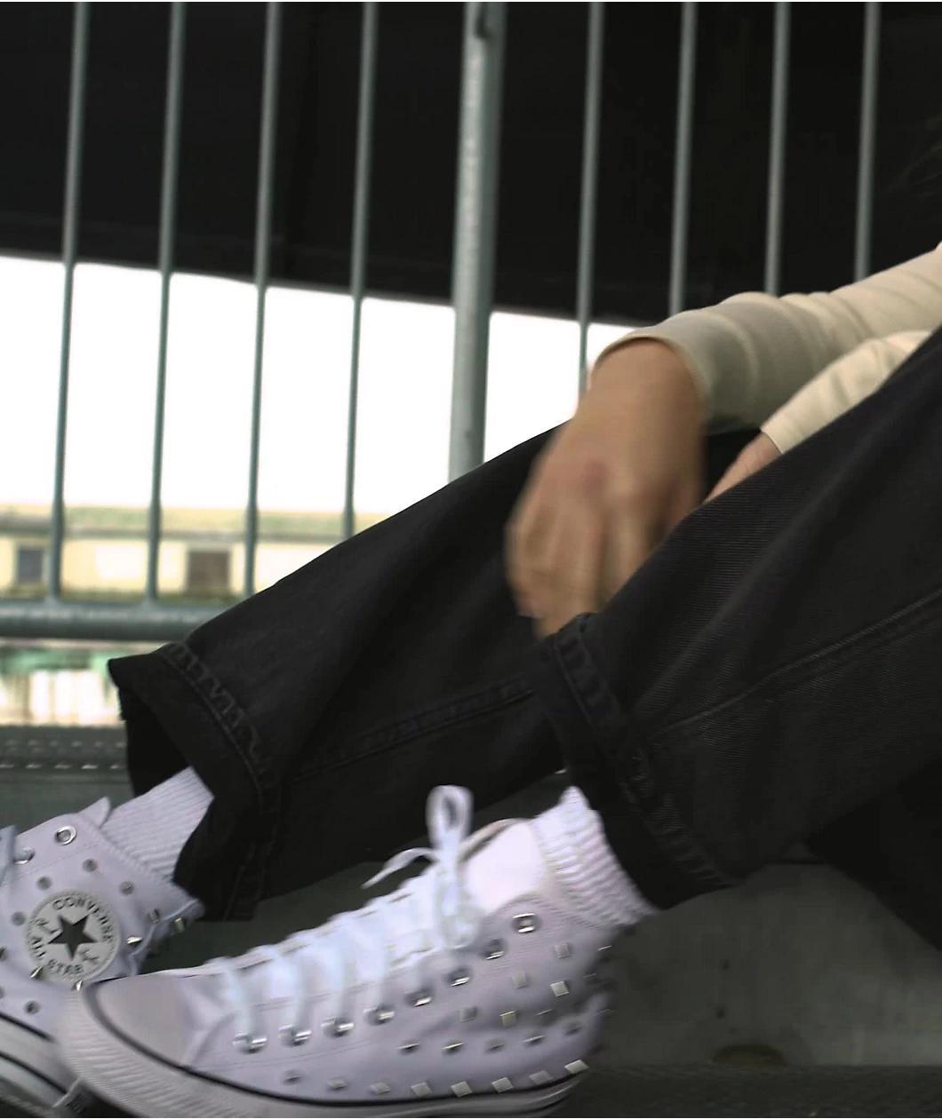 Converse Chuck Taylor All Star White Studded High Top Shoes Product Image