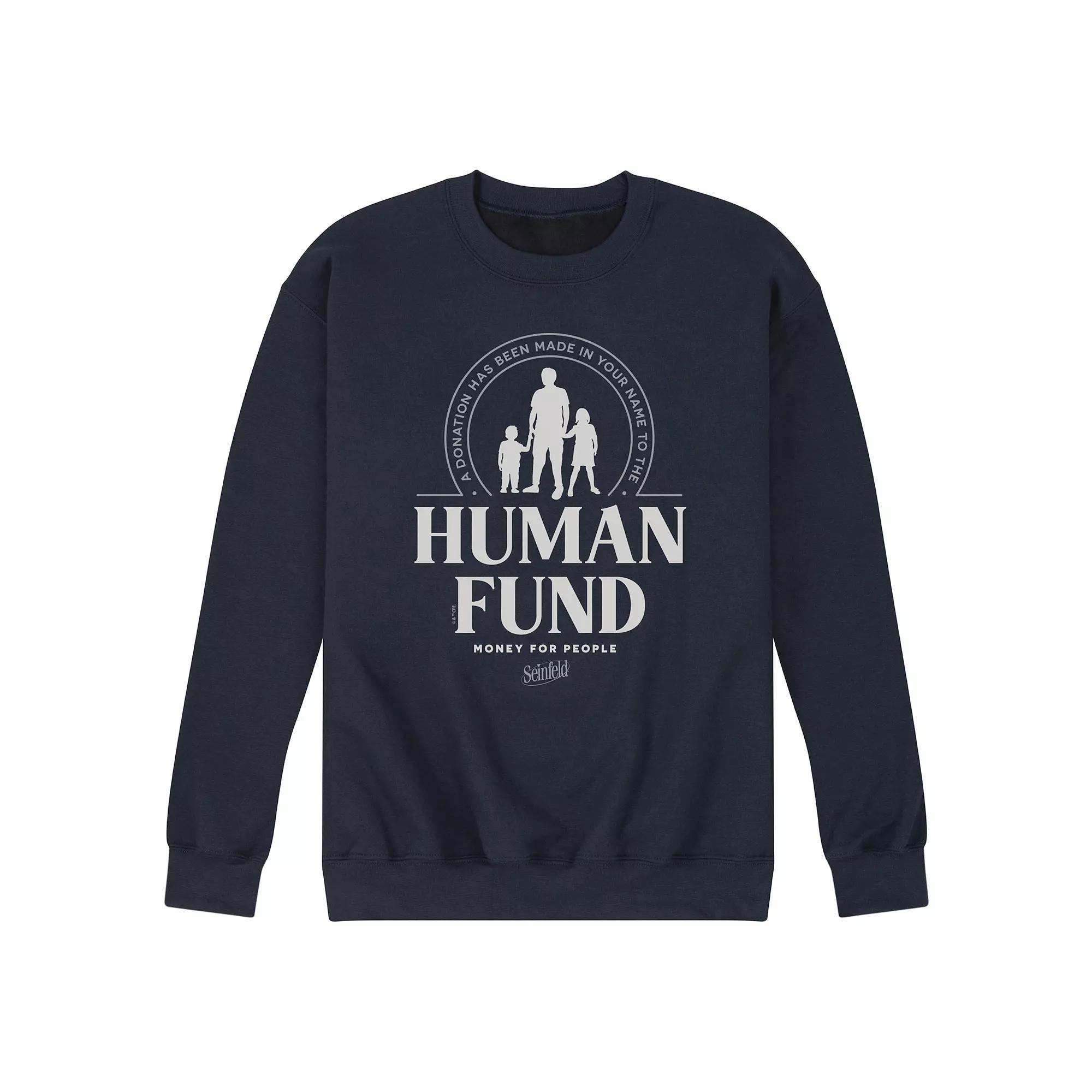 Mens Seinfeld The Human Fund Fleece Sweatshirt Blue Product Image
