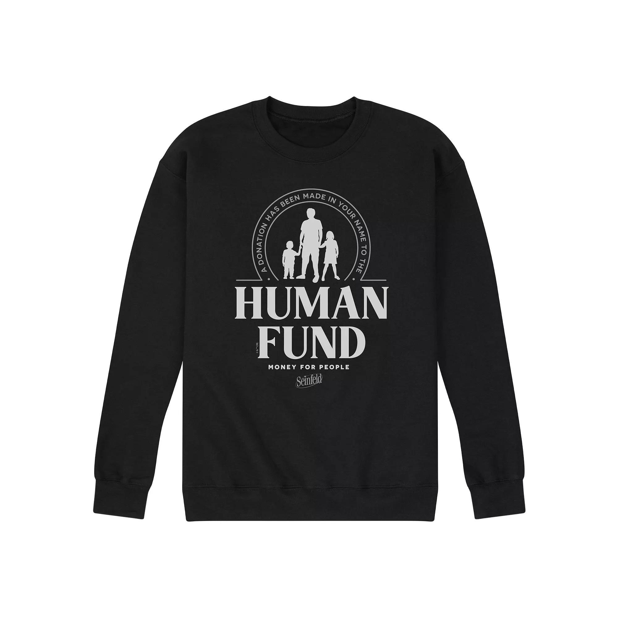 Mens Seinfeld The Human Fund Fleece Sweatshirt Blue Product Image