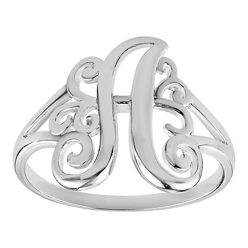 PRIMROSE Sterling Silver Monogram Initial Ring, Women's, Size: 7 Product Image