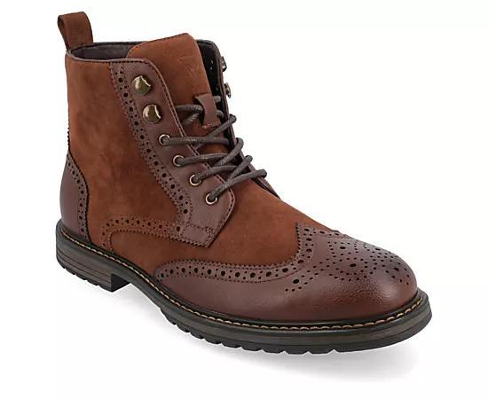 VANCE Virgil Men's Tru Comfort Foam Lace-up Ankle Boots, Size: 9, Brown Product Image